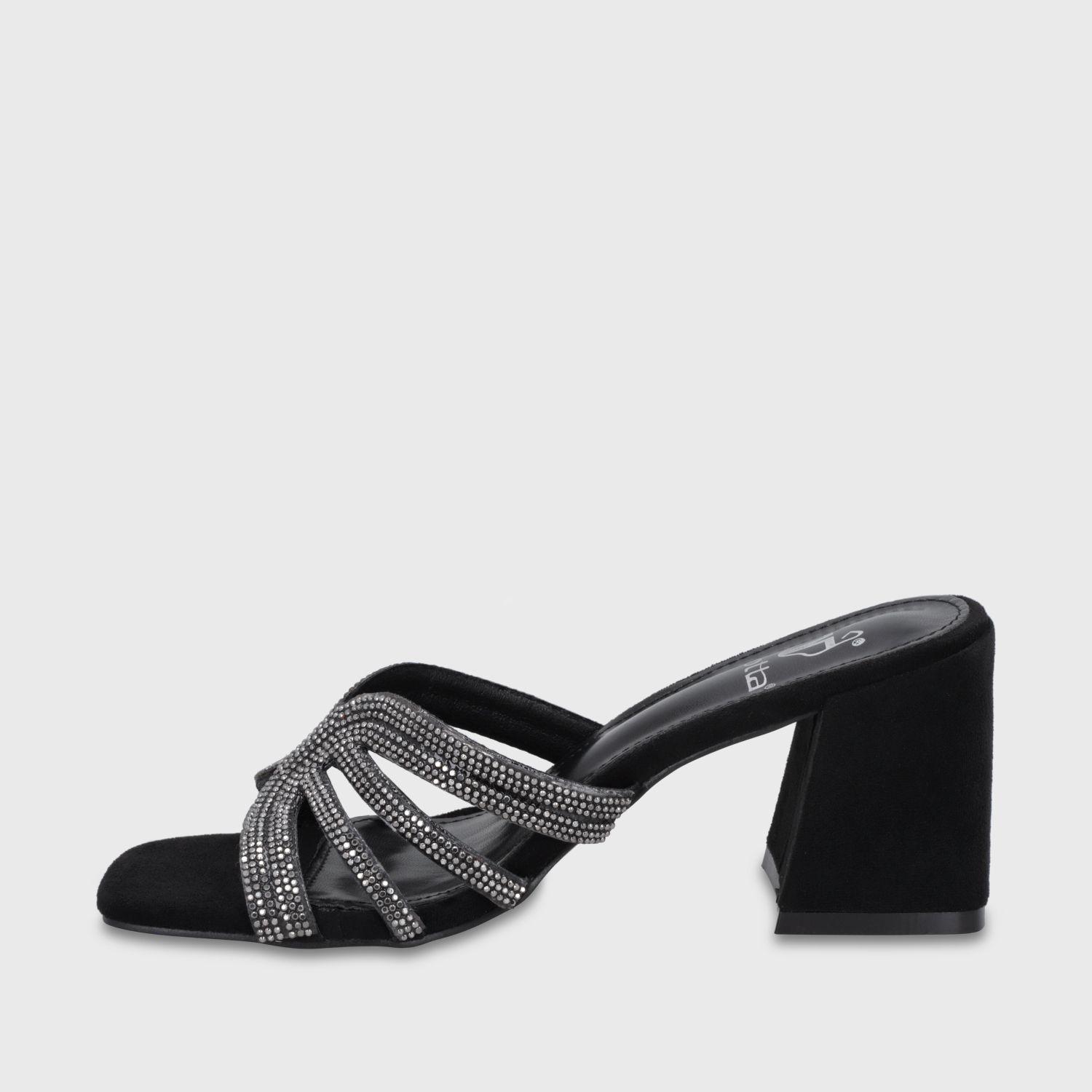 Sandalia Taco Negra Mujer 35135 Gotta-3