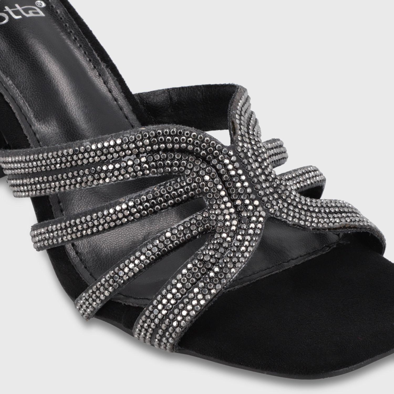 Sandalia Taco Negra Mujer 35135 Gotta-5