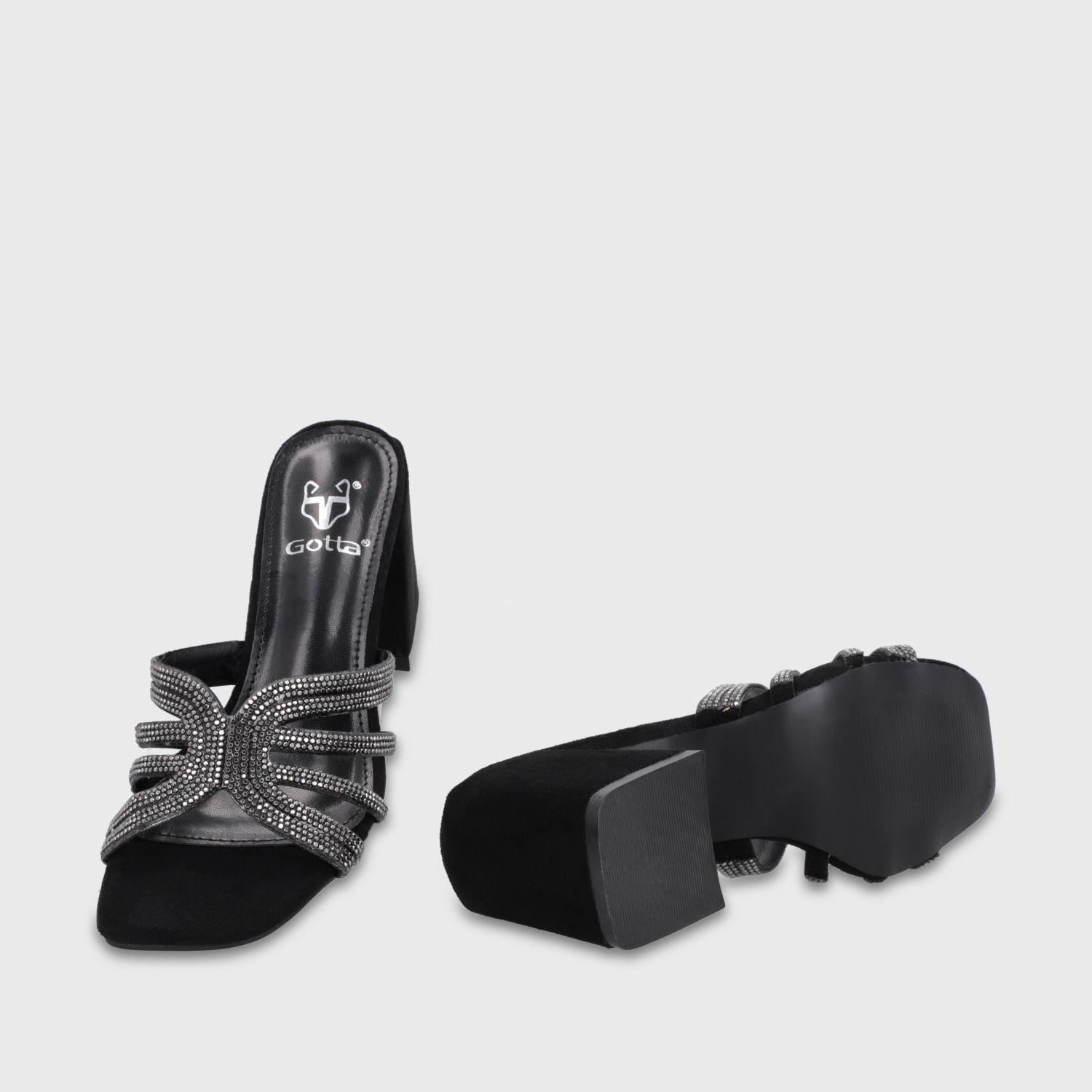 Sandalia Taco Negra Mujer 35135 Gotta-6