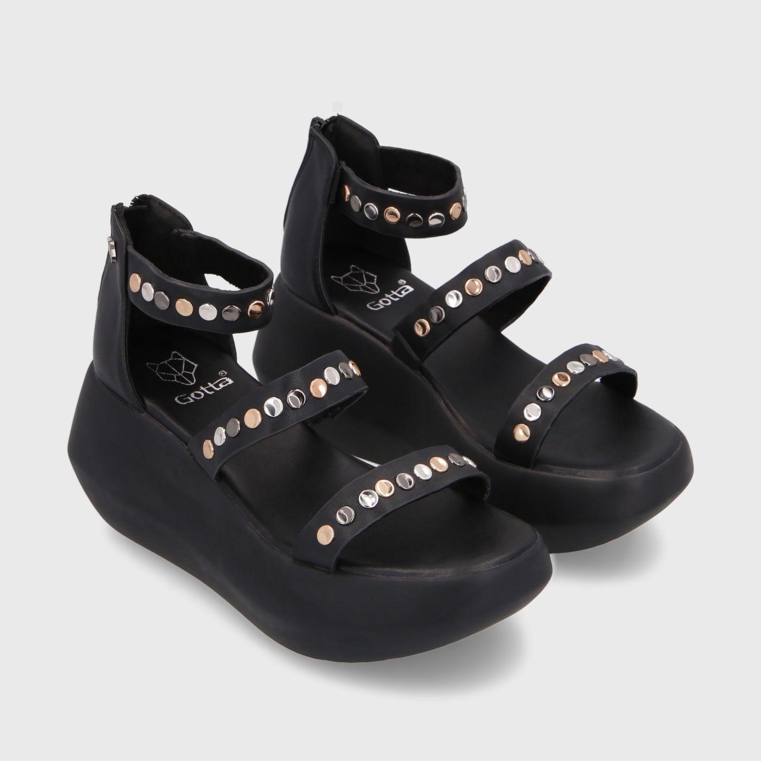 Sandalia Plataforma Negra Mujer 35230 Gotta-2