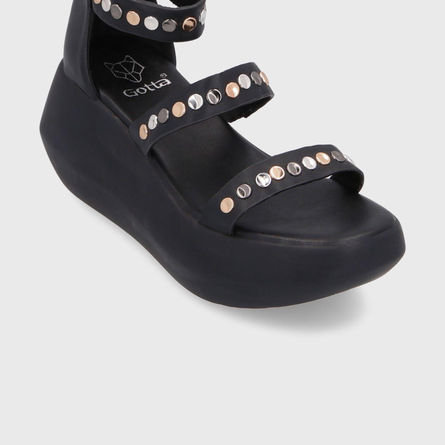 Sandalia Plataforma Negra Mujer 35230 Gotta-5