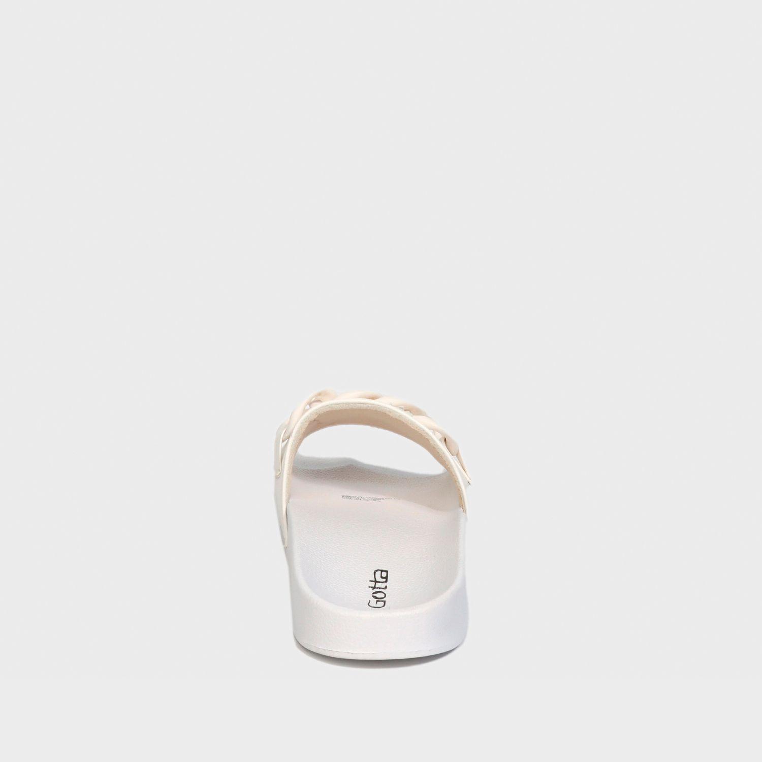 Sandalia Plana Blanca Mujer 22081 Gotta-4