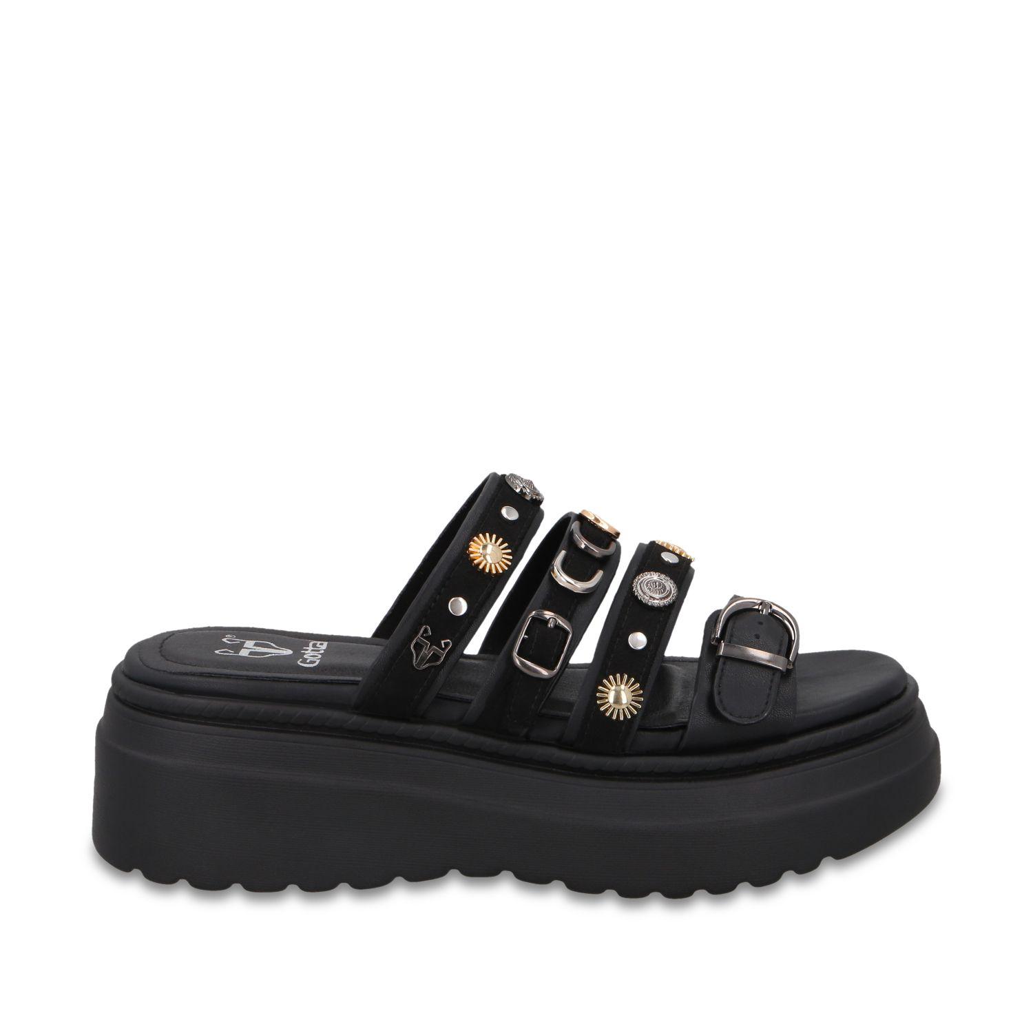 Sandalia Plataforma Negra Mujer 55924 Gotta-0