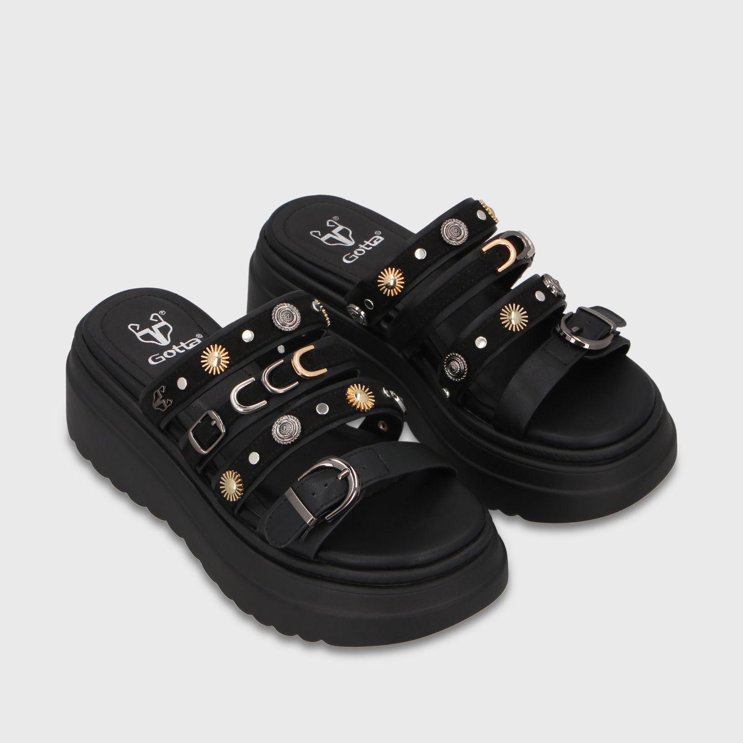 Sandalia Plataforma Negra Mujer 55924 Gotta-2