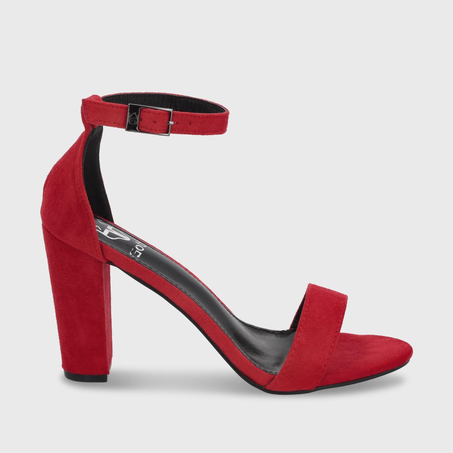 Sandalia Taco Mujer Roja 86123 Gotta-0