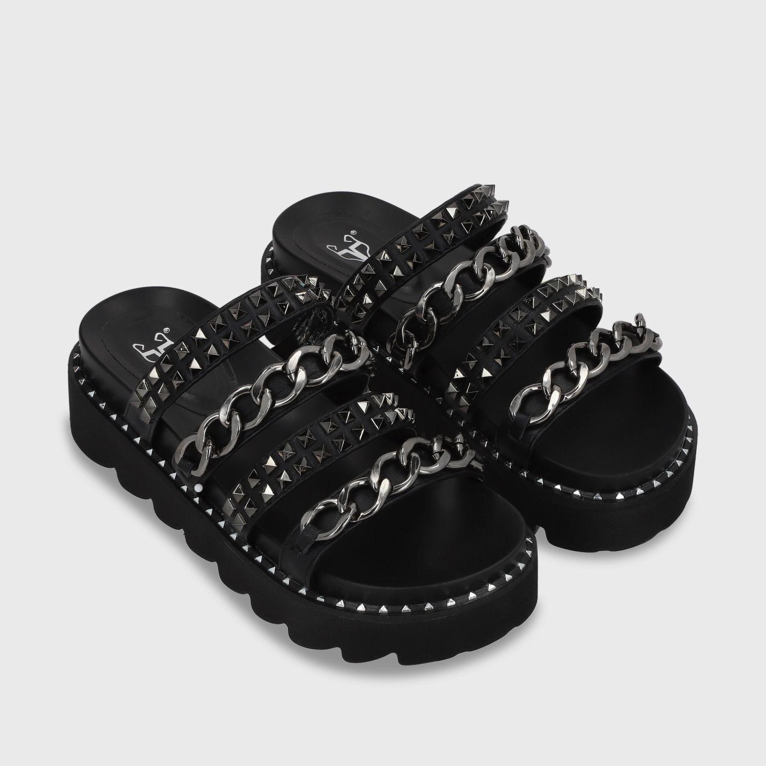 Sandalia Negra Mujer 1573A Gotta-2