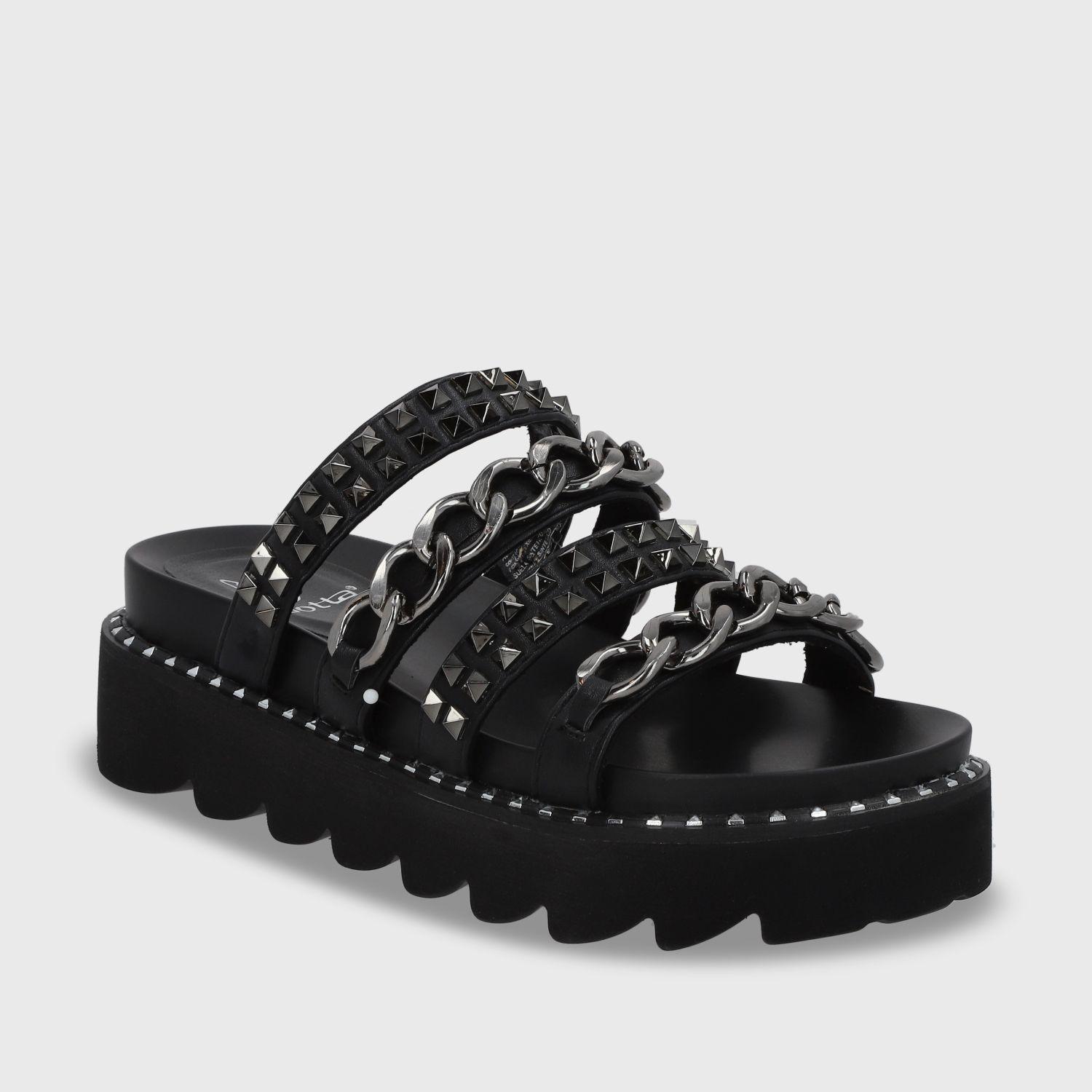 Sandalia Negra Mujer 1573A Gotta-1