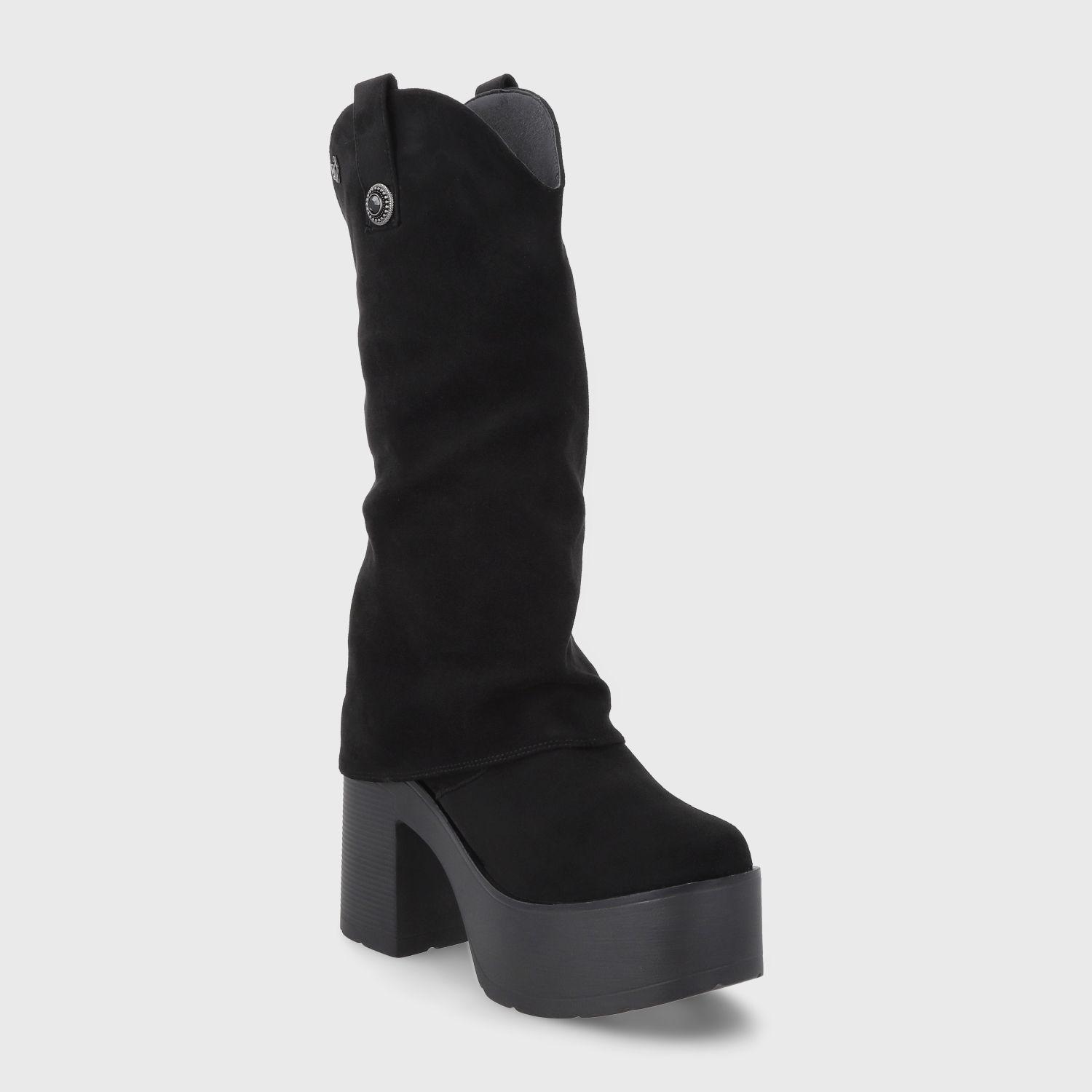 Bota Plataforma Negra Mujer 15039 Gotta-1