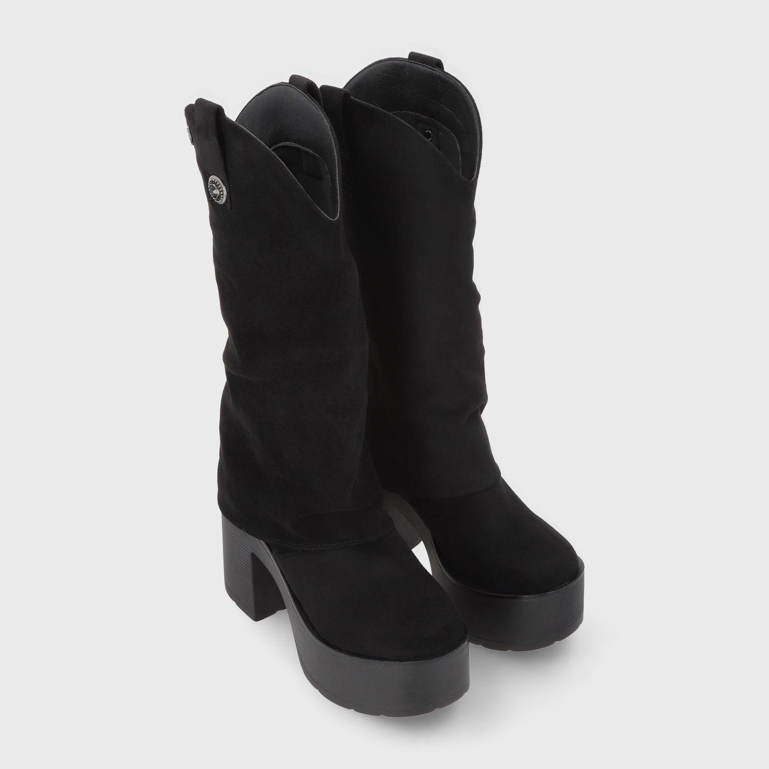 Bota Plataforma Negra Mujer 15039 Gotta-2