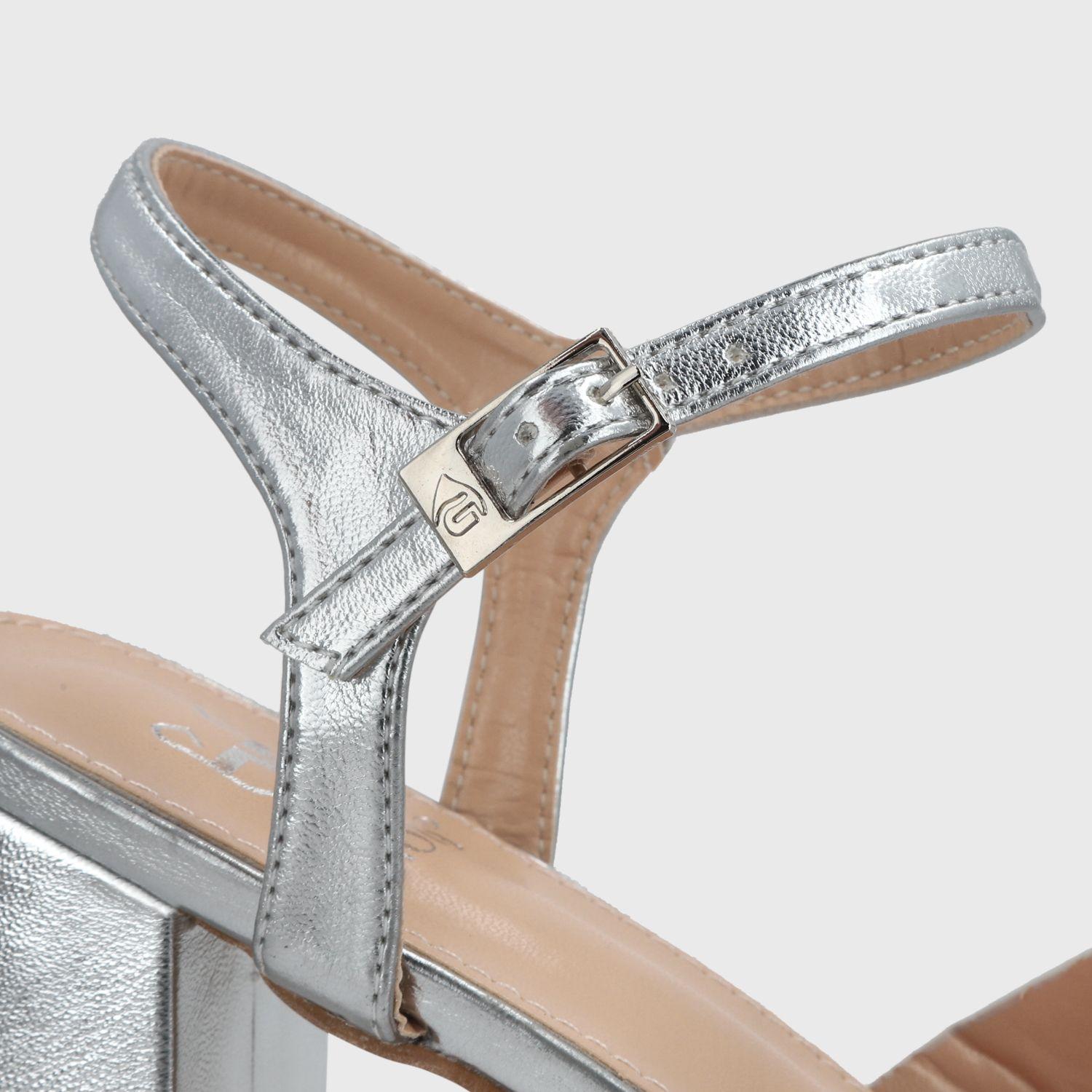 Sandalia Taco Plateada  Mujer 45902 Gotta-5