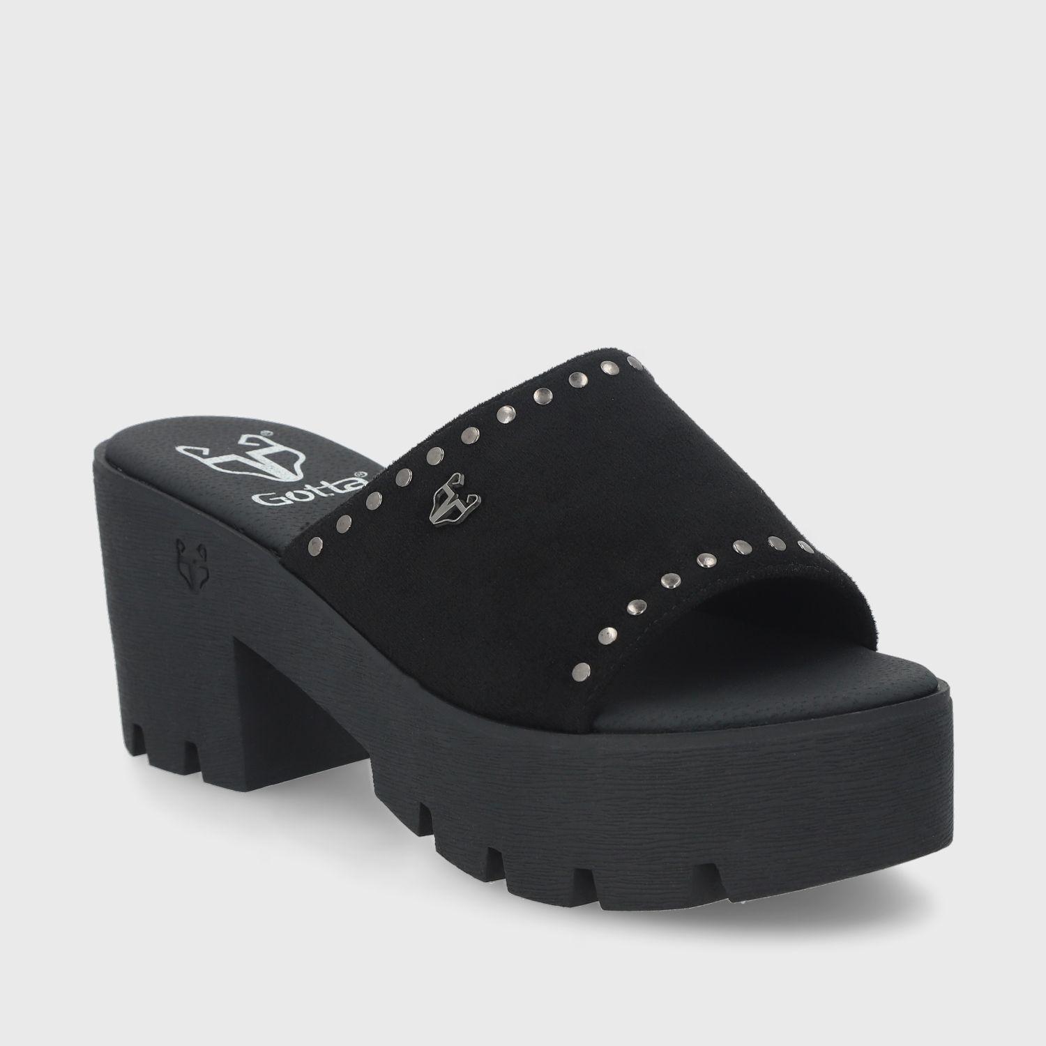 Sandalia Negra Mujer 43022 Gotta-1