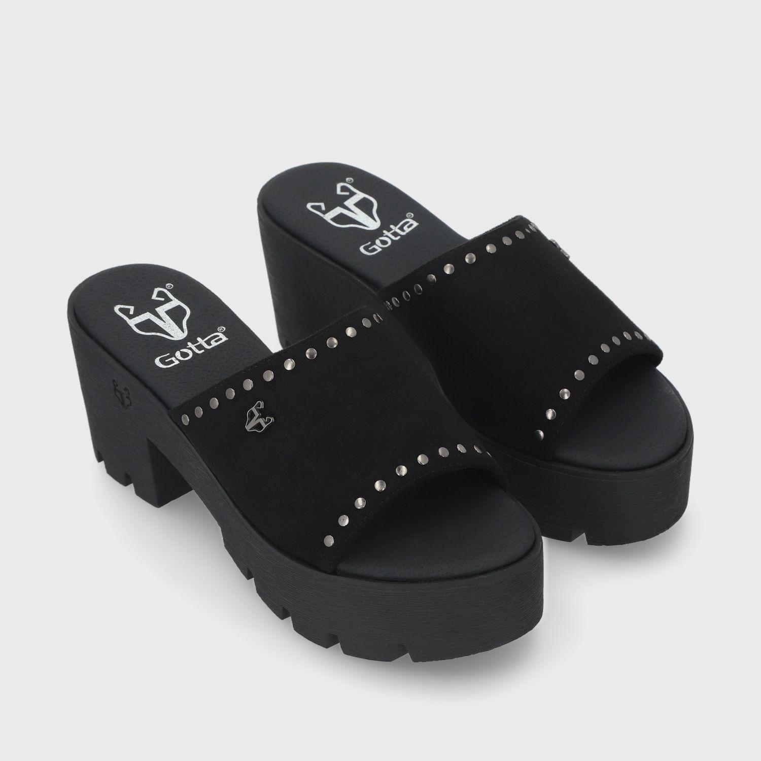 Sandalia Negra Mujer 43022 Gotta-2