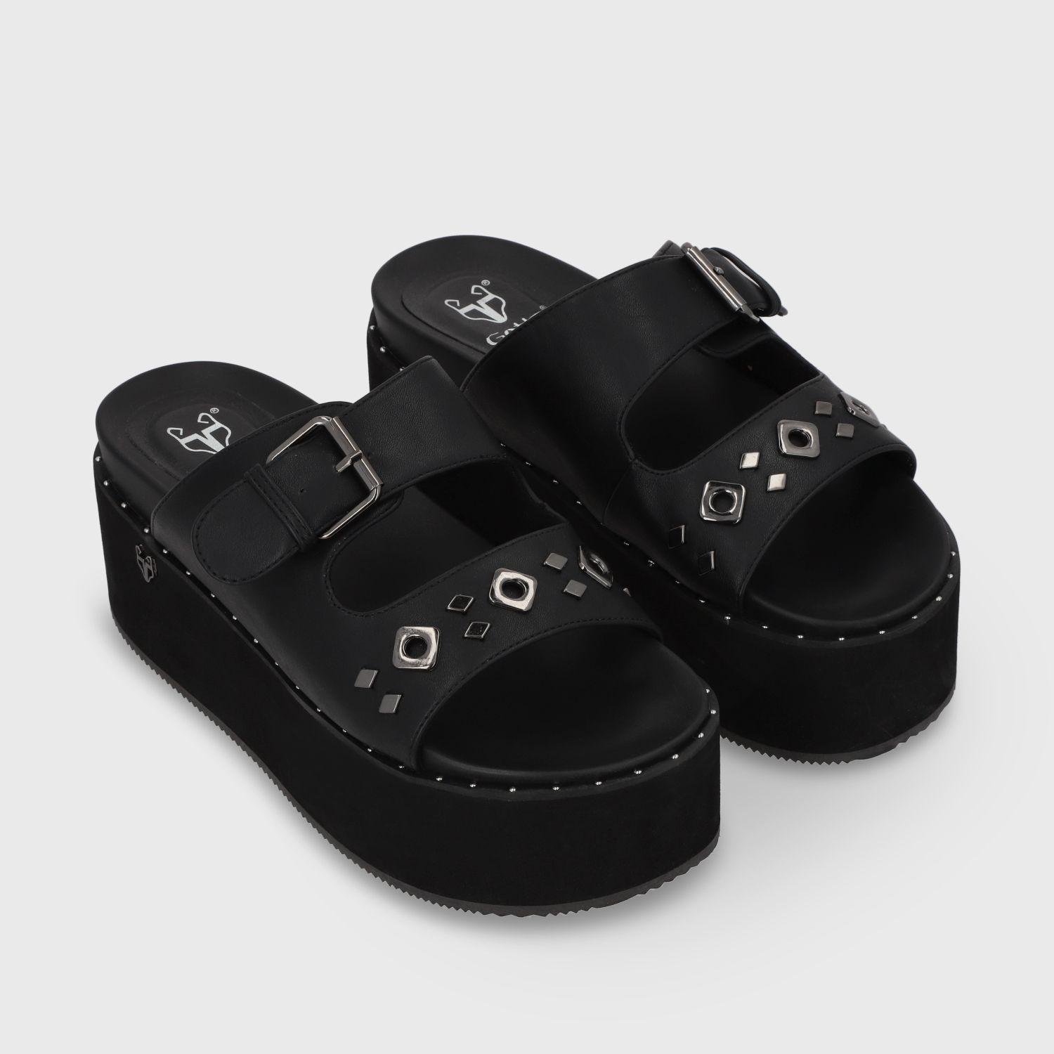 Sandalia Plataforma Negro Mujer 1566D Gotta-2