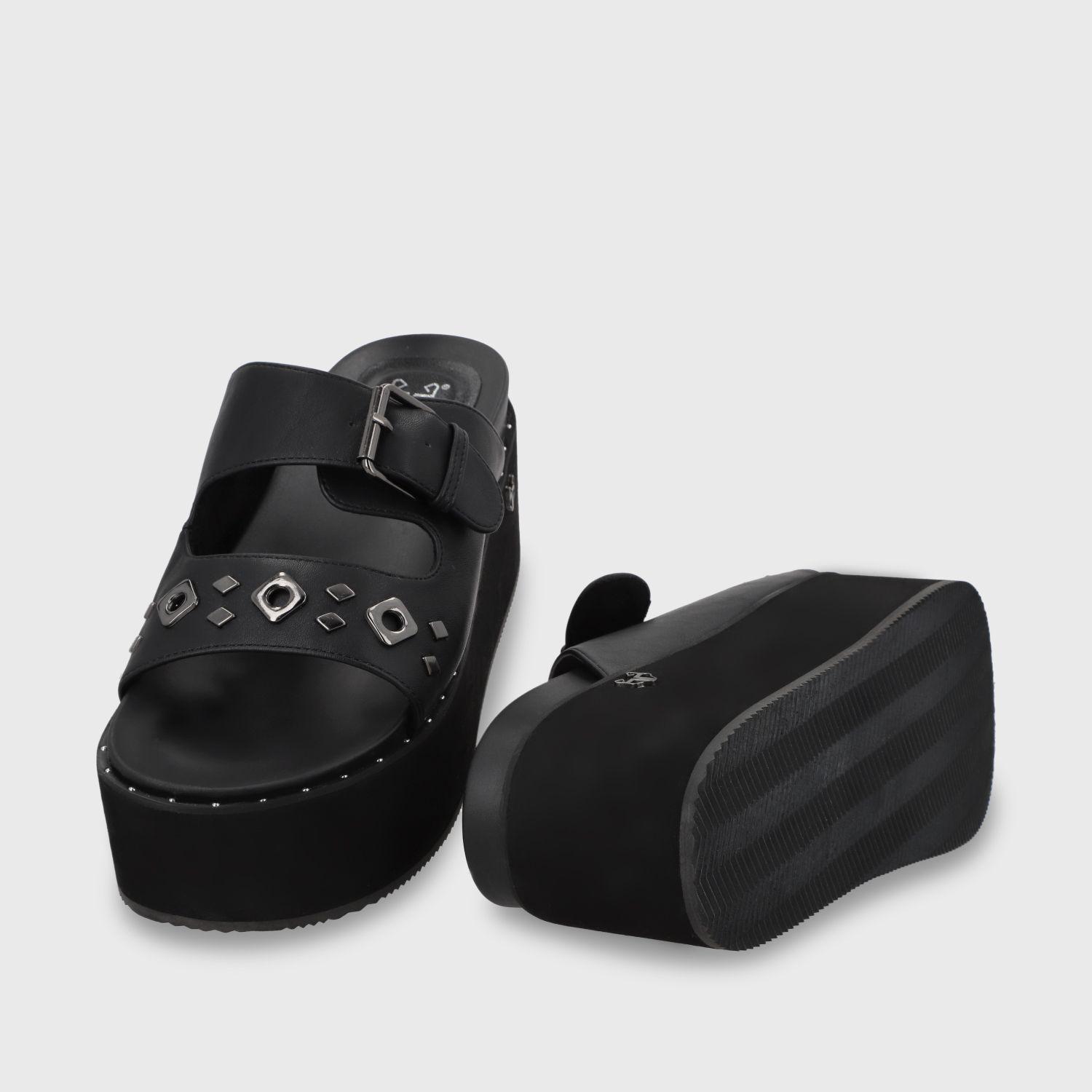 Sandalia Plataforma Negro Mujer 1566D Gotta-6