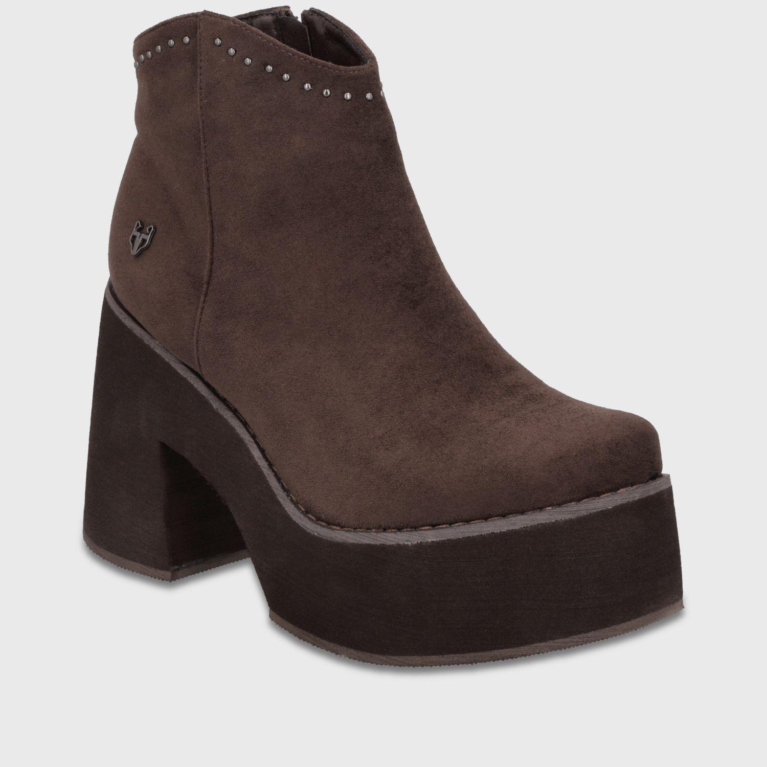 Botin Taco Café Mujer 1504153 Gotta-1
