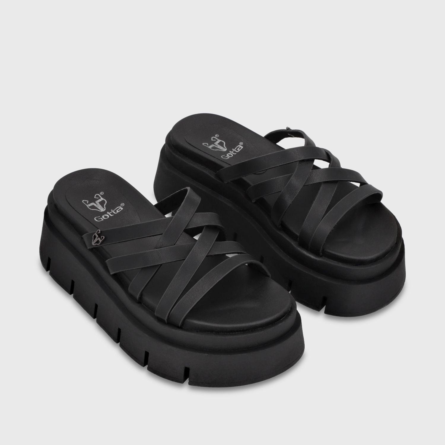 Sandalia Plataforma Negra Mujer 65810 Gotta-2