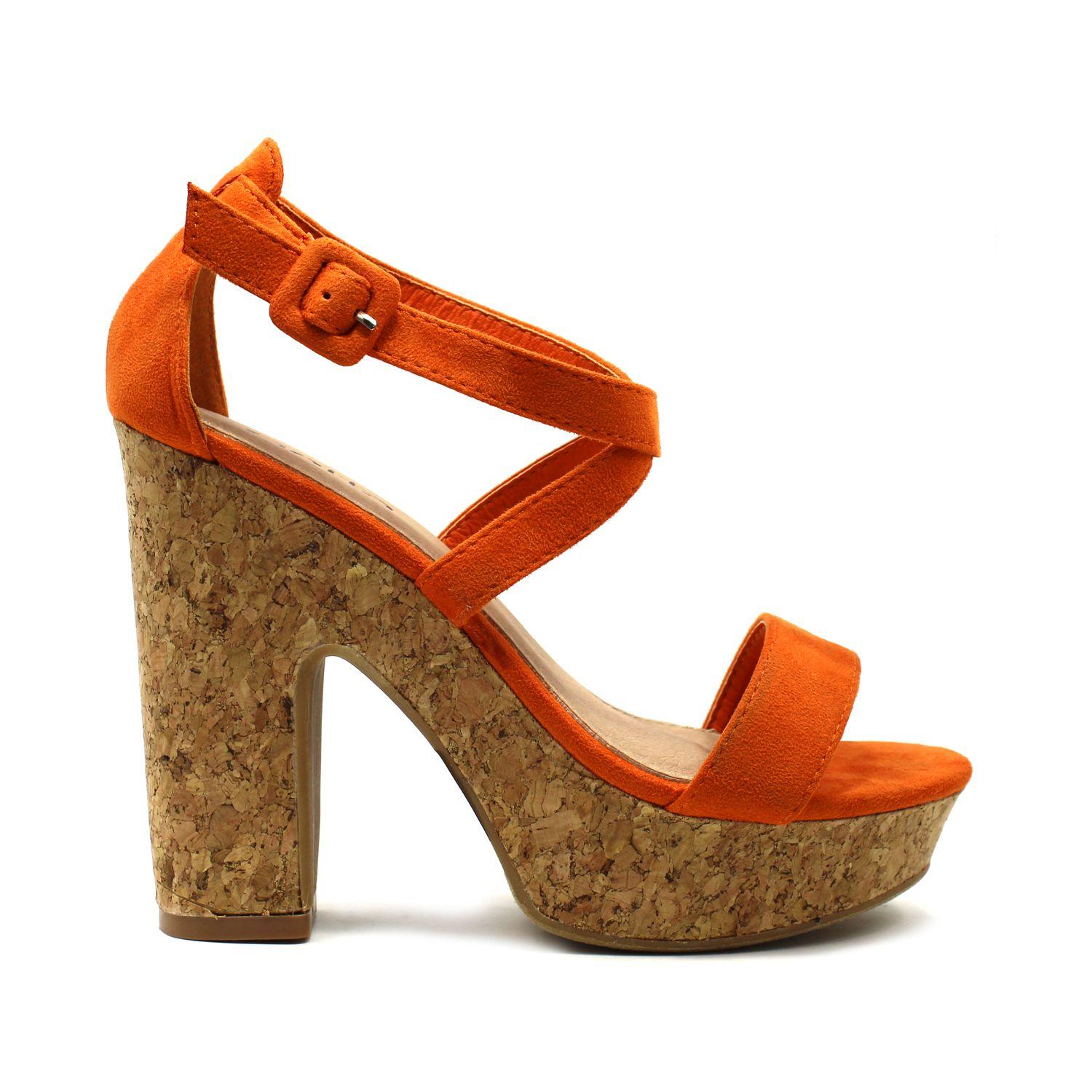 SANDALIA TACO NARANJA 95069-0