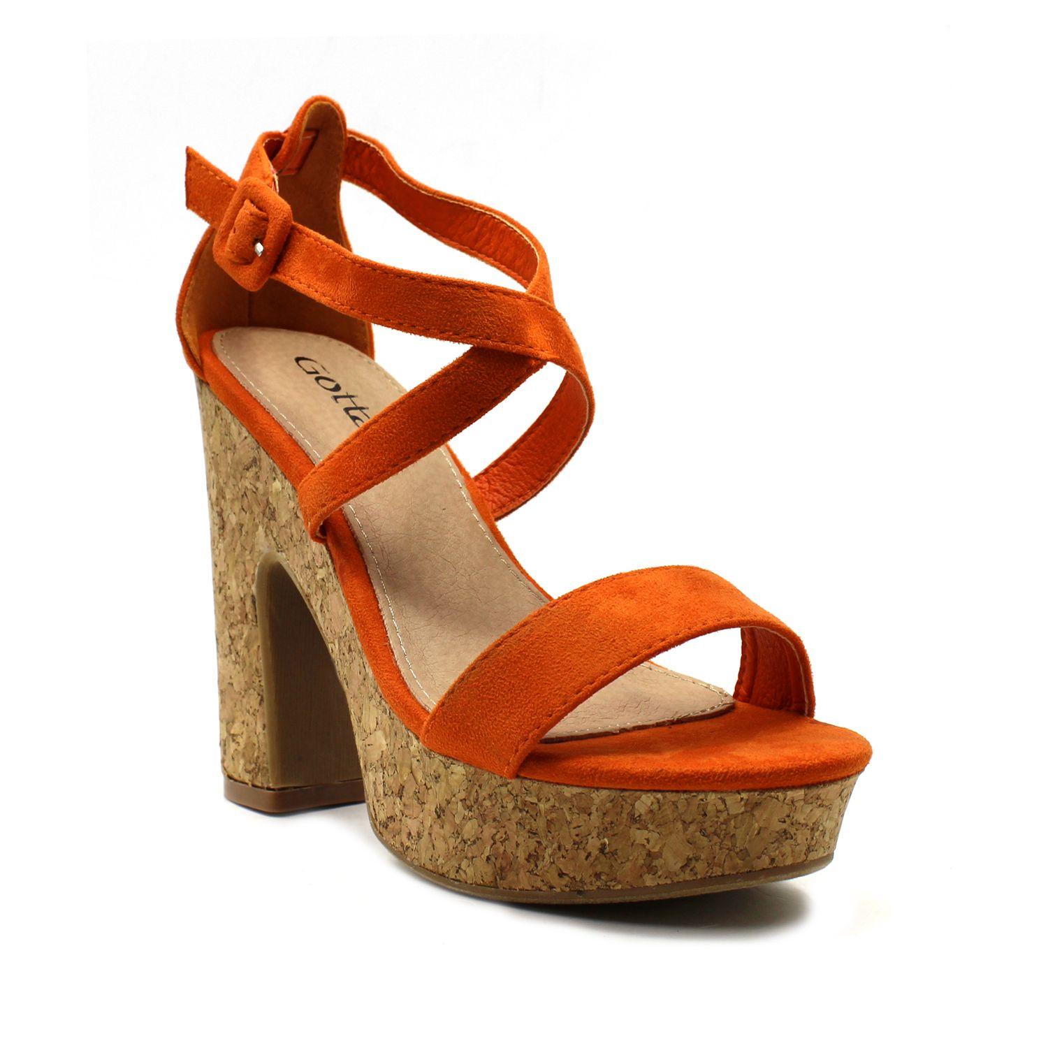 SANDALIA TACO NARANJA 95069-1