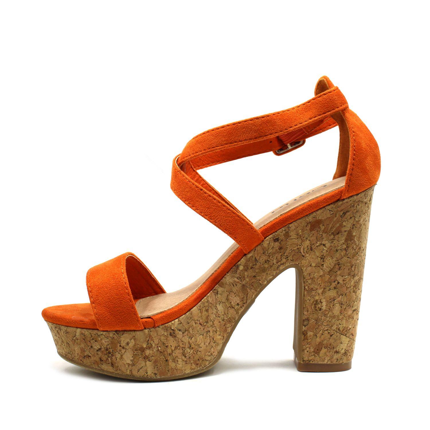 SANDALIA TACO NARANJA 95069-3