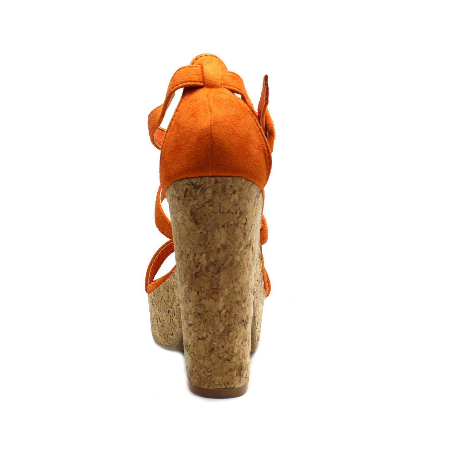 SANDALIA TACO NARANJA 95069-4