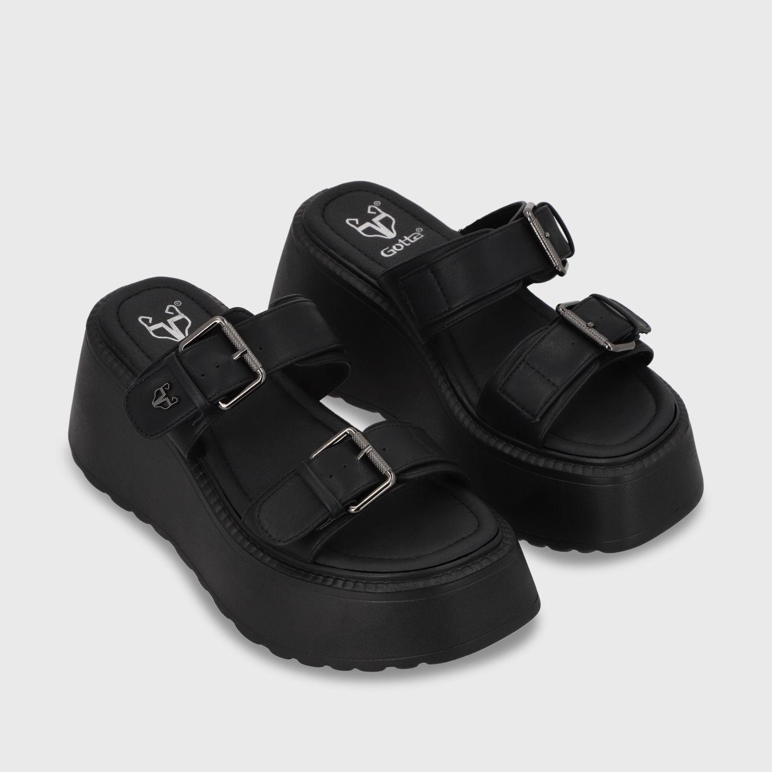 Sandalia Plataforma Negro Mujer 53721 Gotta-2