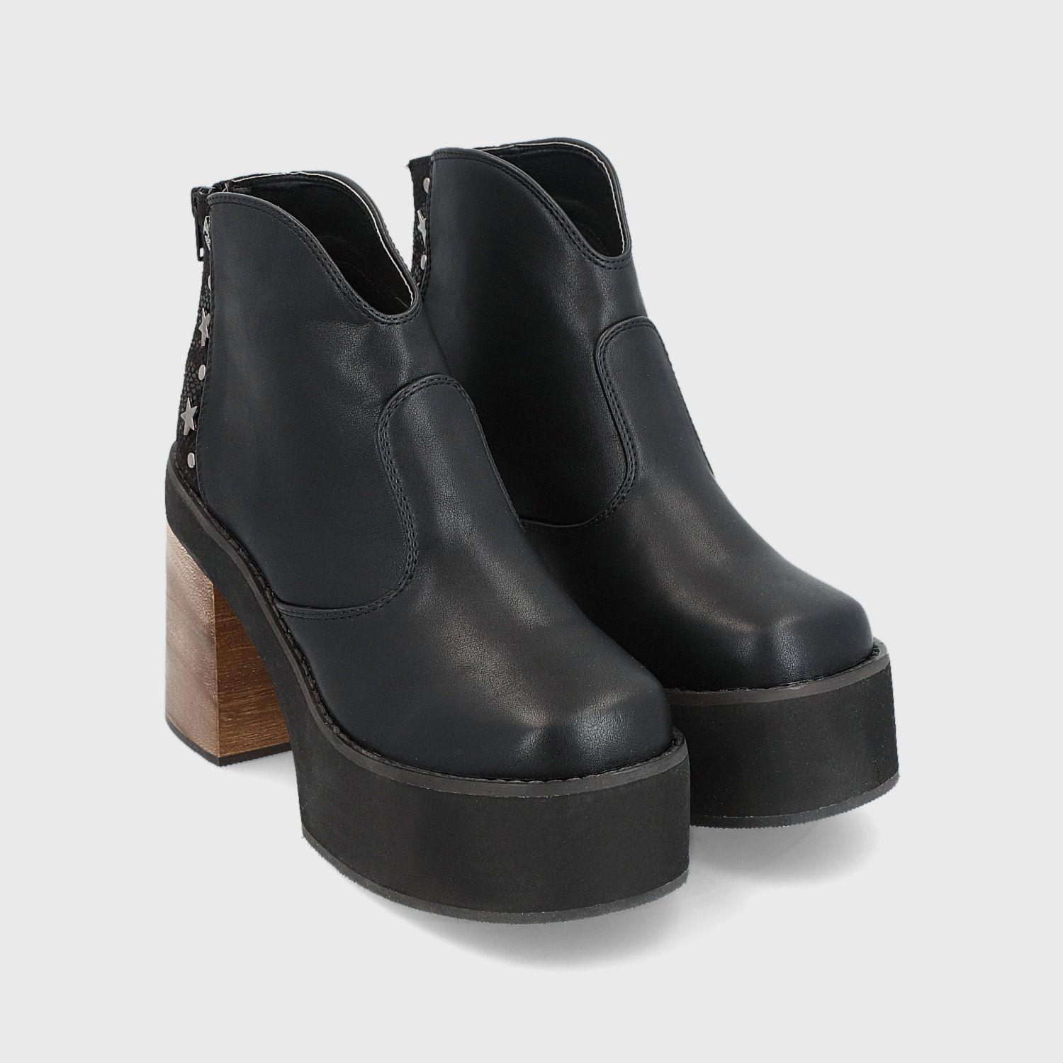 Botín Plataforma Negro Mujer 25651 Gotta-2