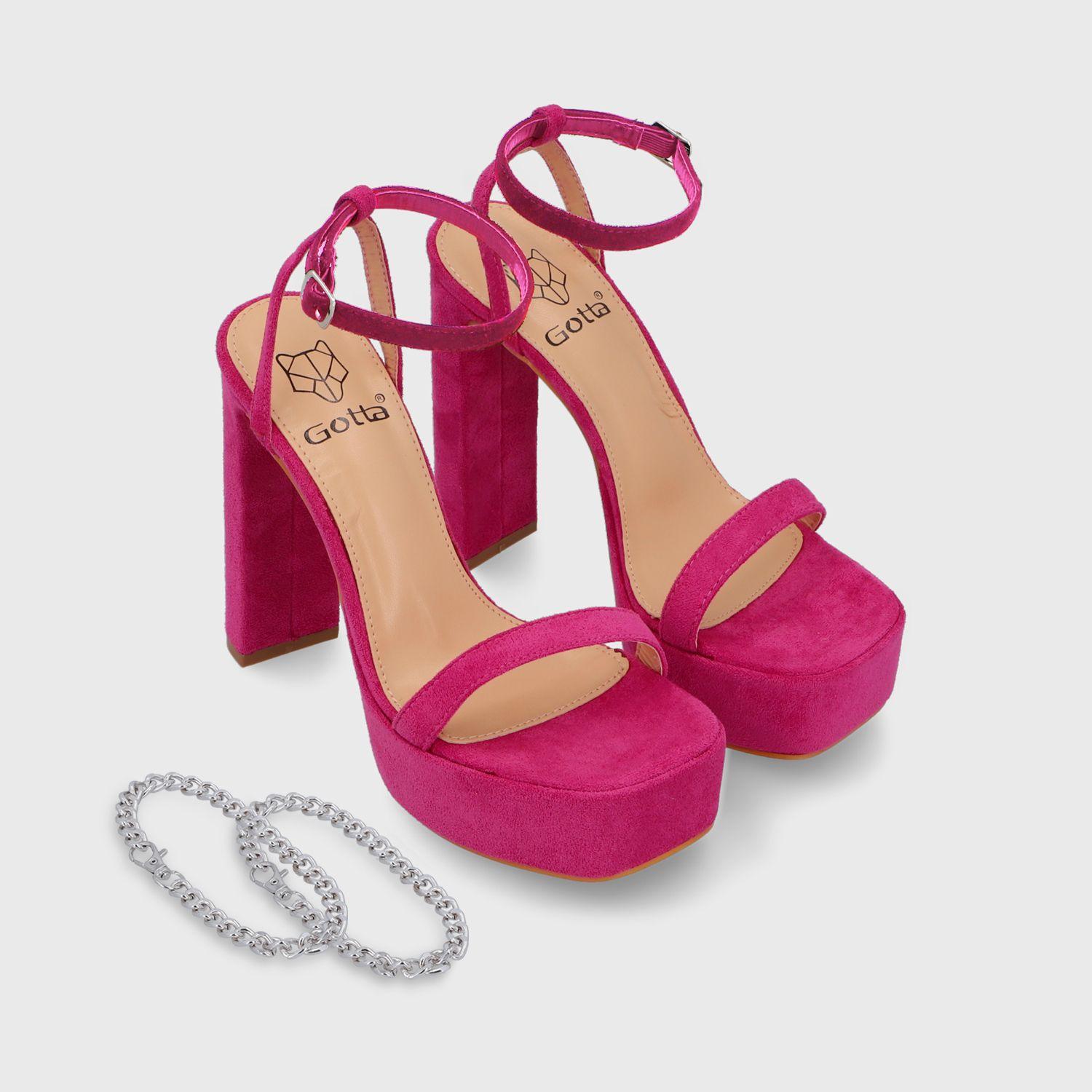 Sandalia Taco Fucsia Mujer 35101 Gotta-2