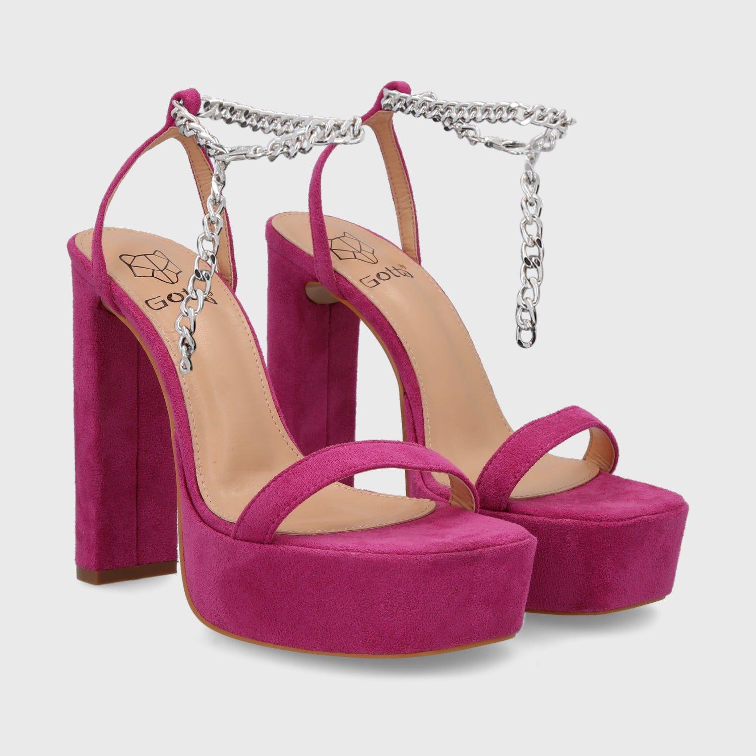 Sandalia Taco Fucsia Mujer 35101 Gotta-3