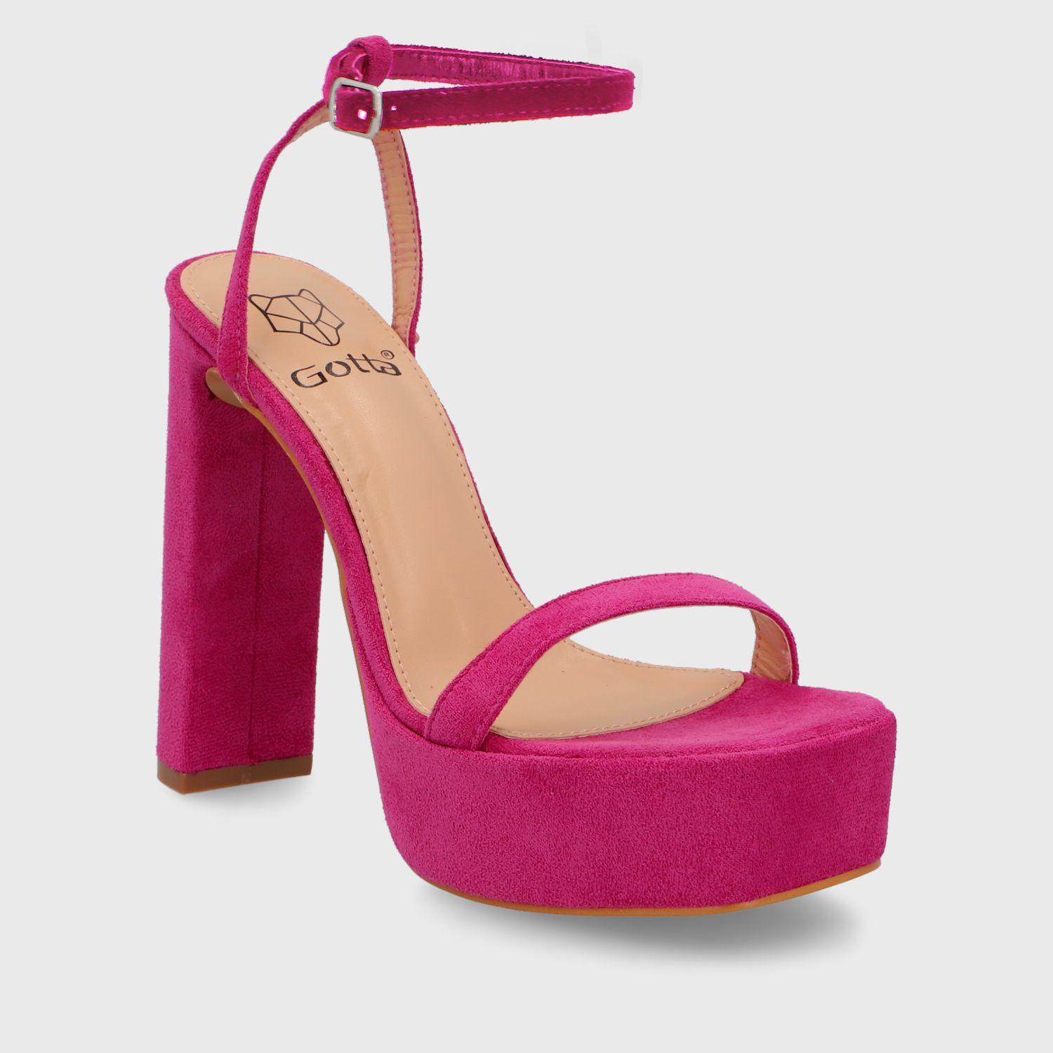 Sandalia Taco Fucsia Mujer 35101 Gotta-4