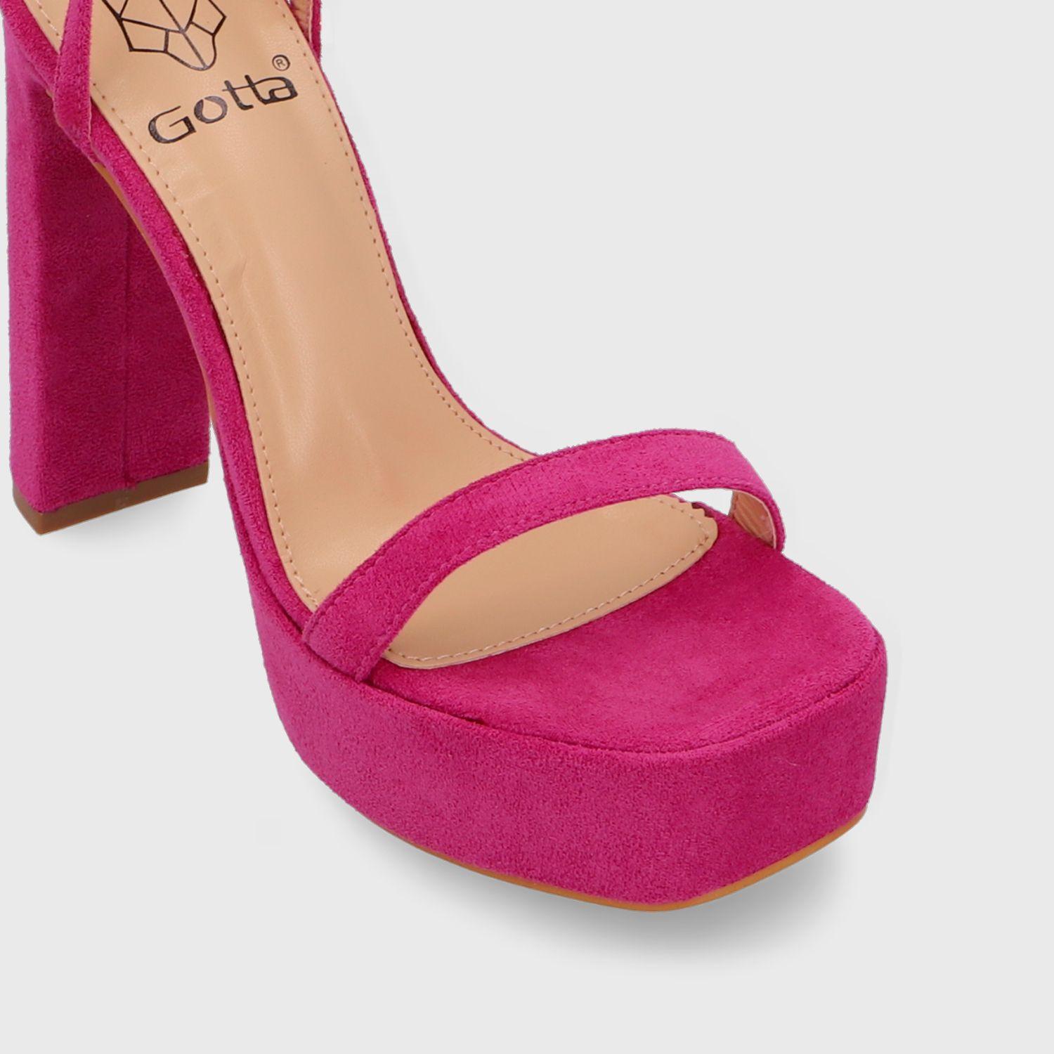 Sandalia Taco Fucsia Mujer 35101 Gotta-7