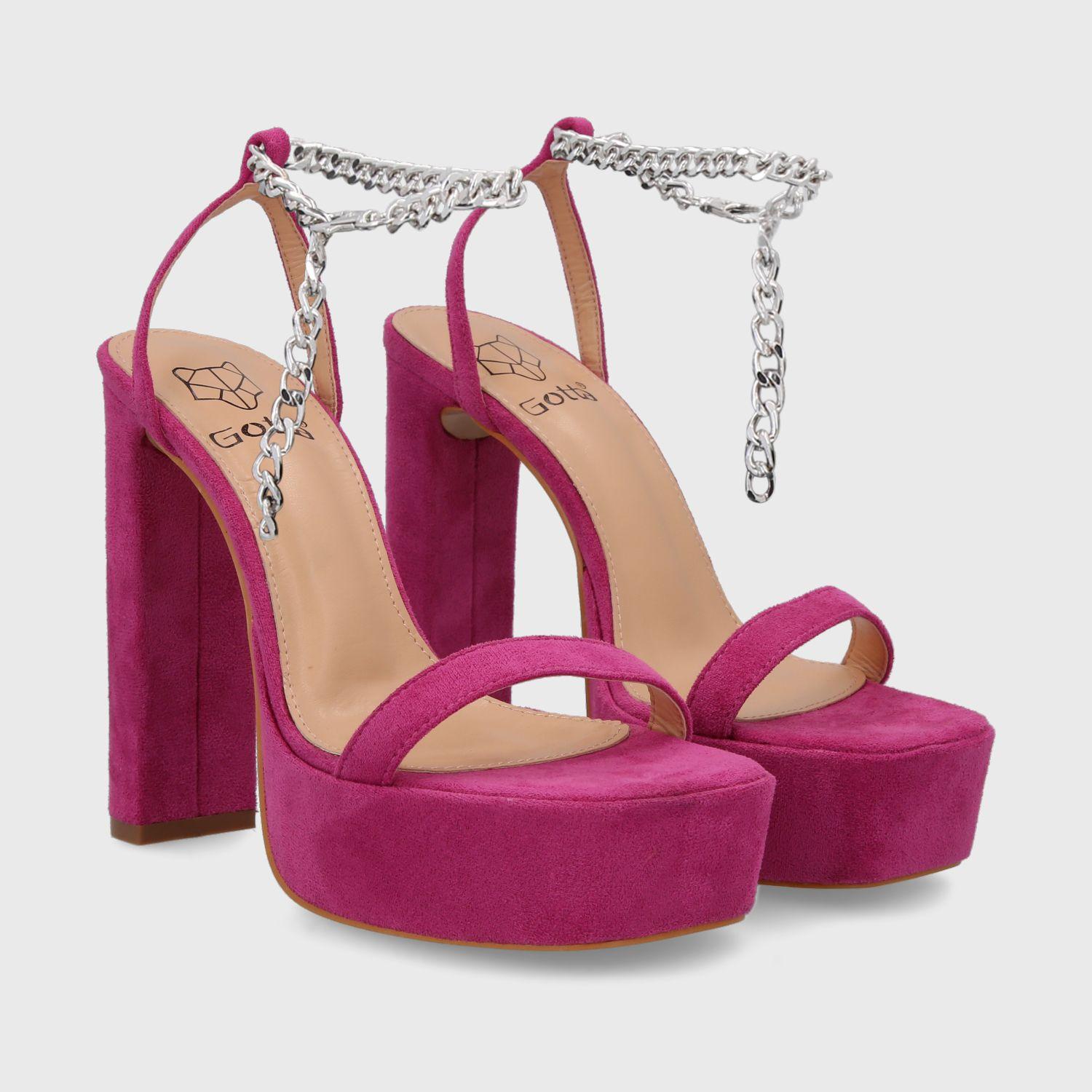 Sandalia Taco Fucsia Mujer 35101 Gotta-2