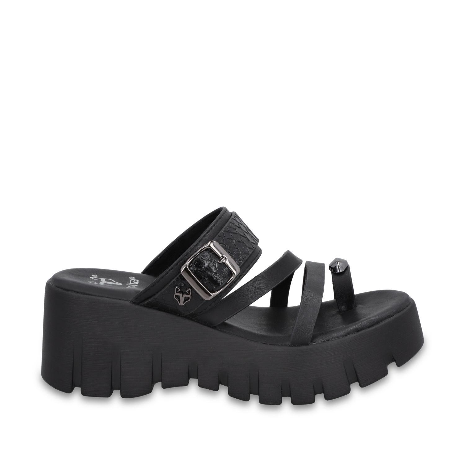 Sandalia Plataforma Negra Mujer 65941 Gotta-0