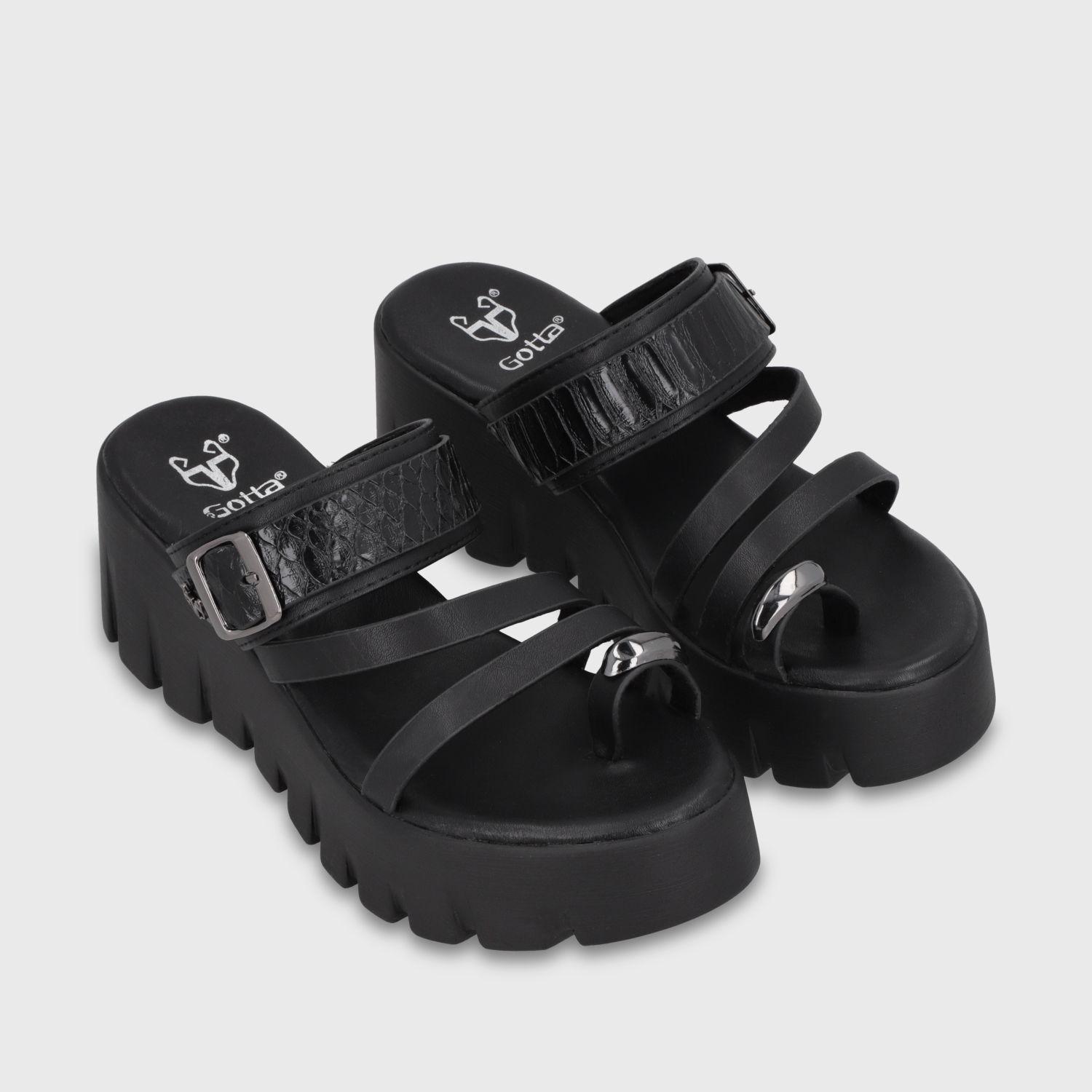 Sandalia Plataforma Negra Mujer 65941 Gotta-2
