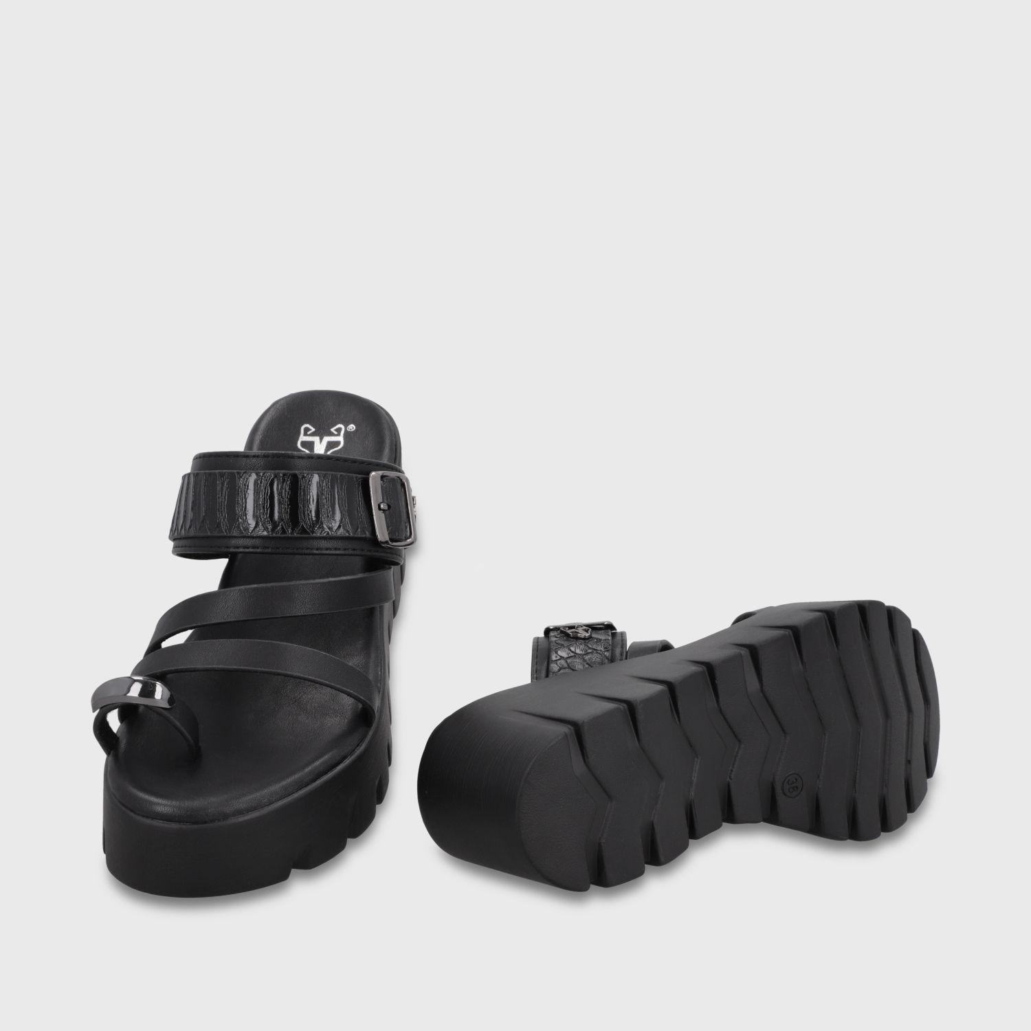 Sandalia Plataforma Negra Mujer 65941 Gotta-6