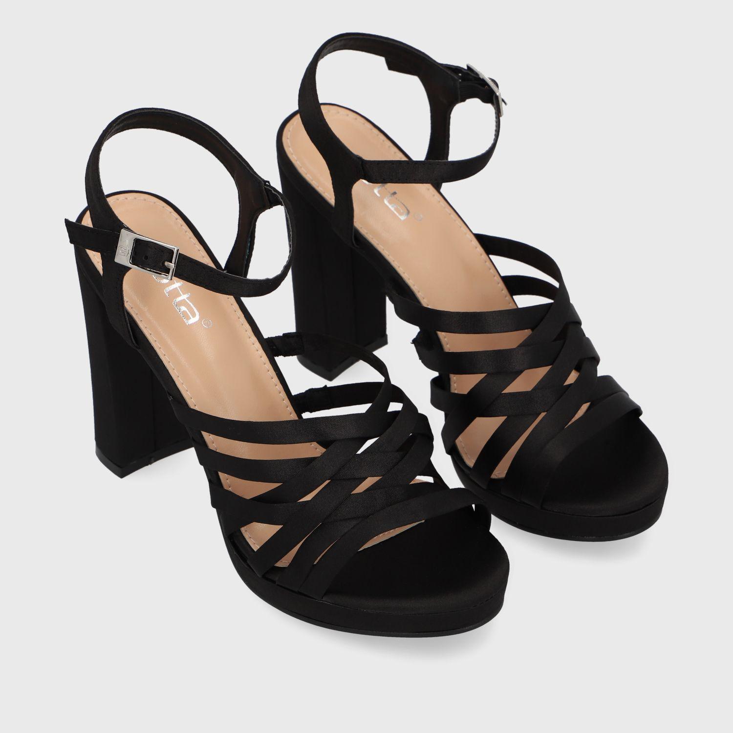 Sandalia Satin Negro Mujer 15837 Gotta-2