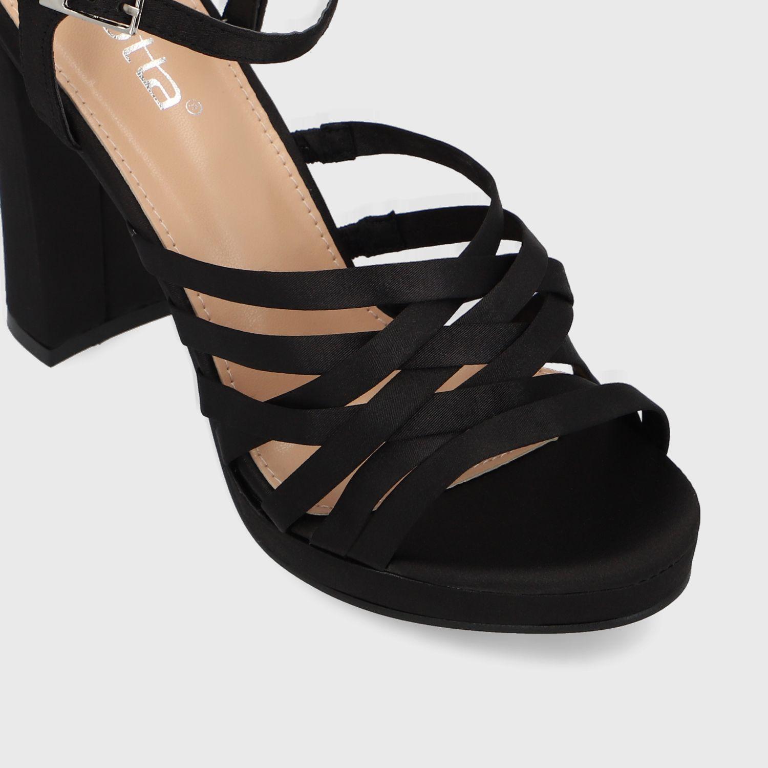 Sandalia Satin Negro Mujer 15837 Gotta-5