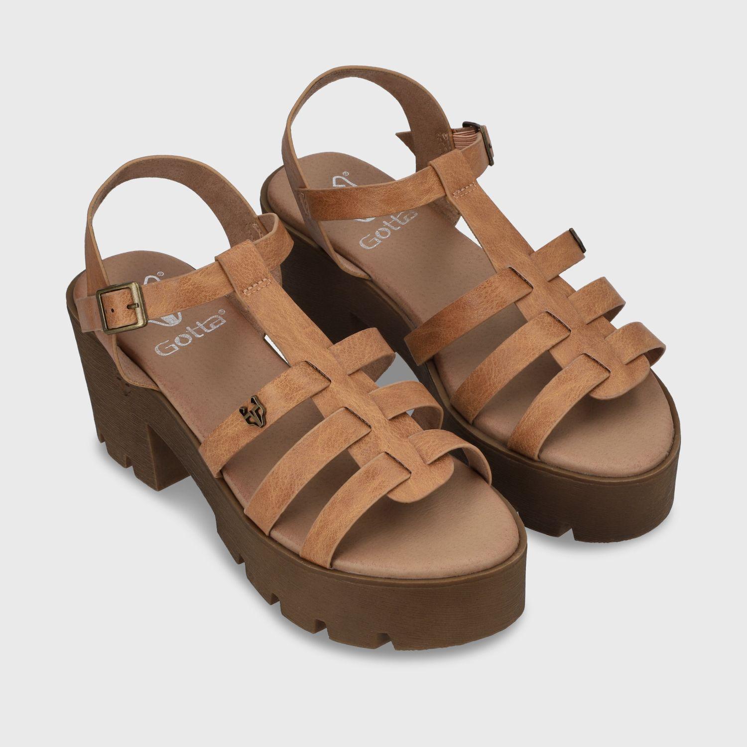 Sandalia Plataforma Beige Mujer 43023 Gotta-2