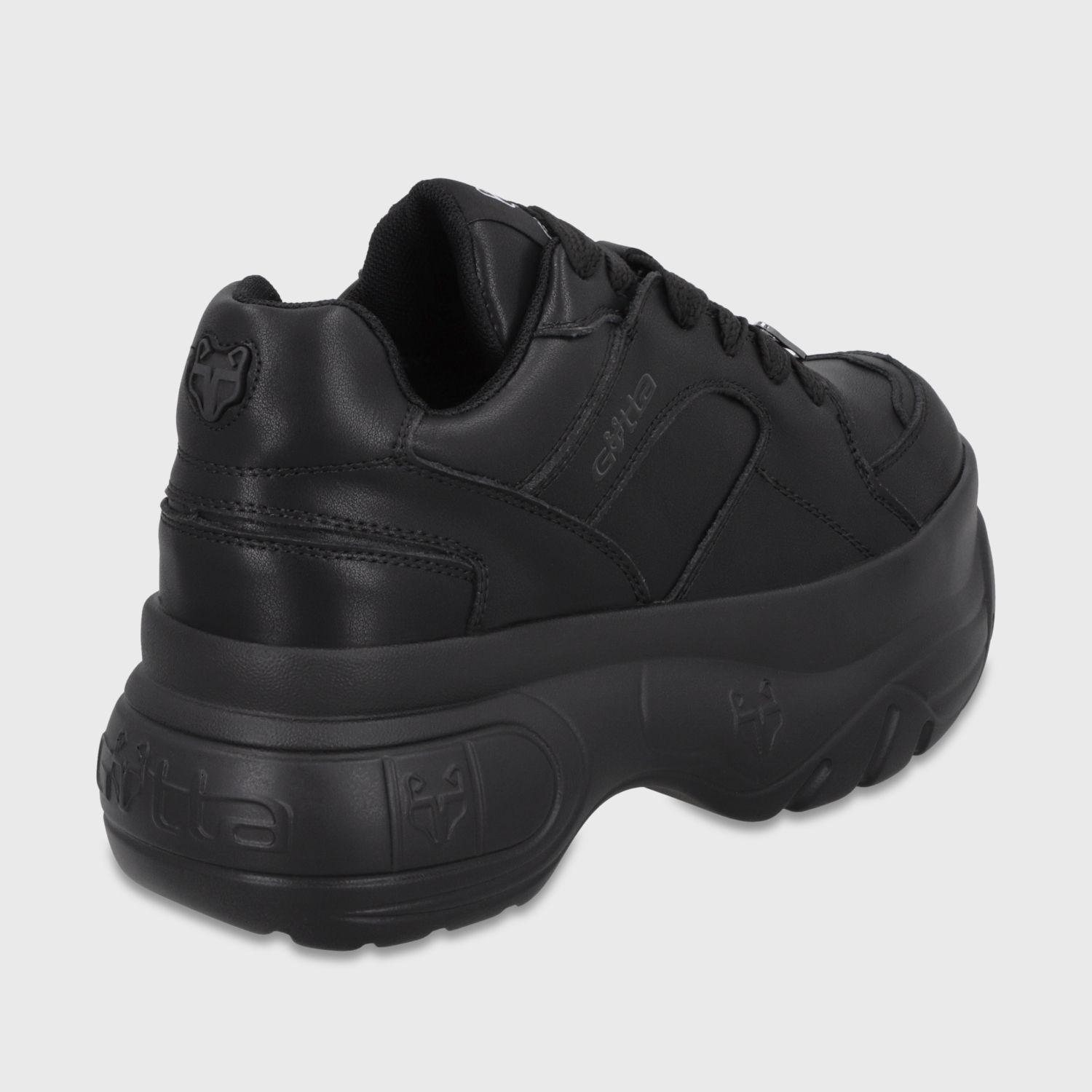 Zapatilla Plataforma Cuero Negra Mujer 9724A23 Gotta-4