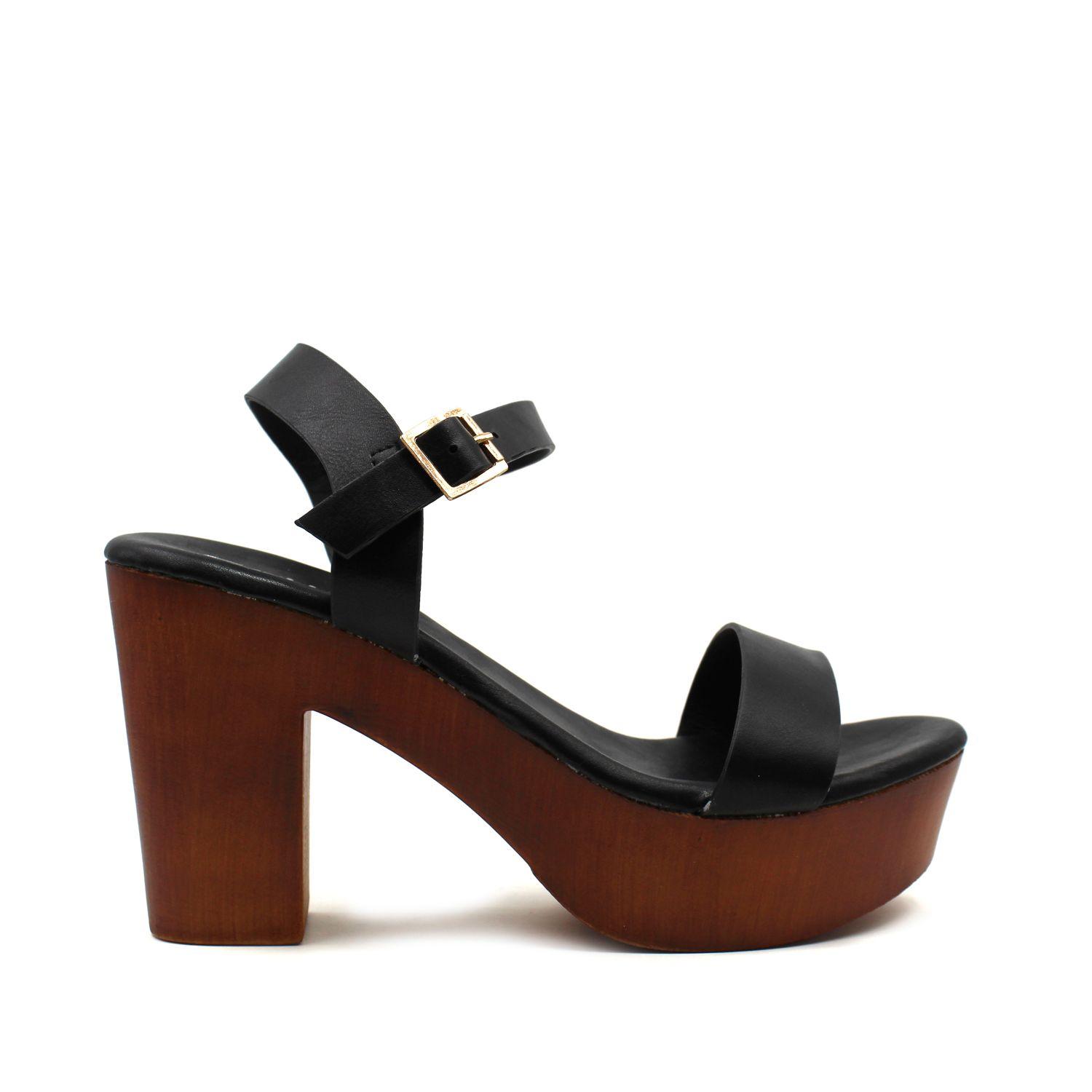 Sandalia Taco Negra Mujer 96108 Gotta-0