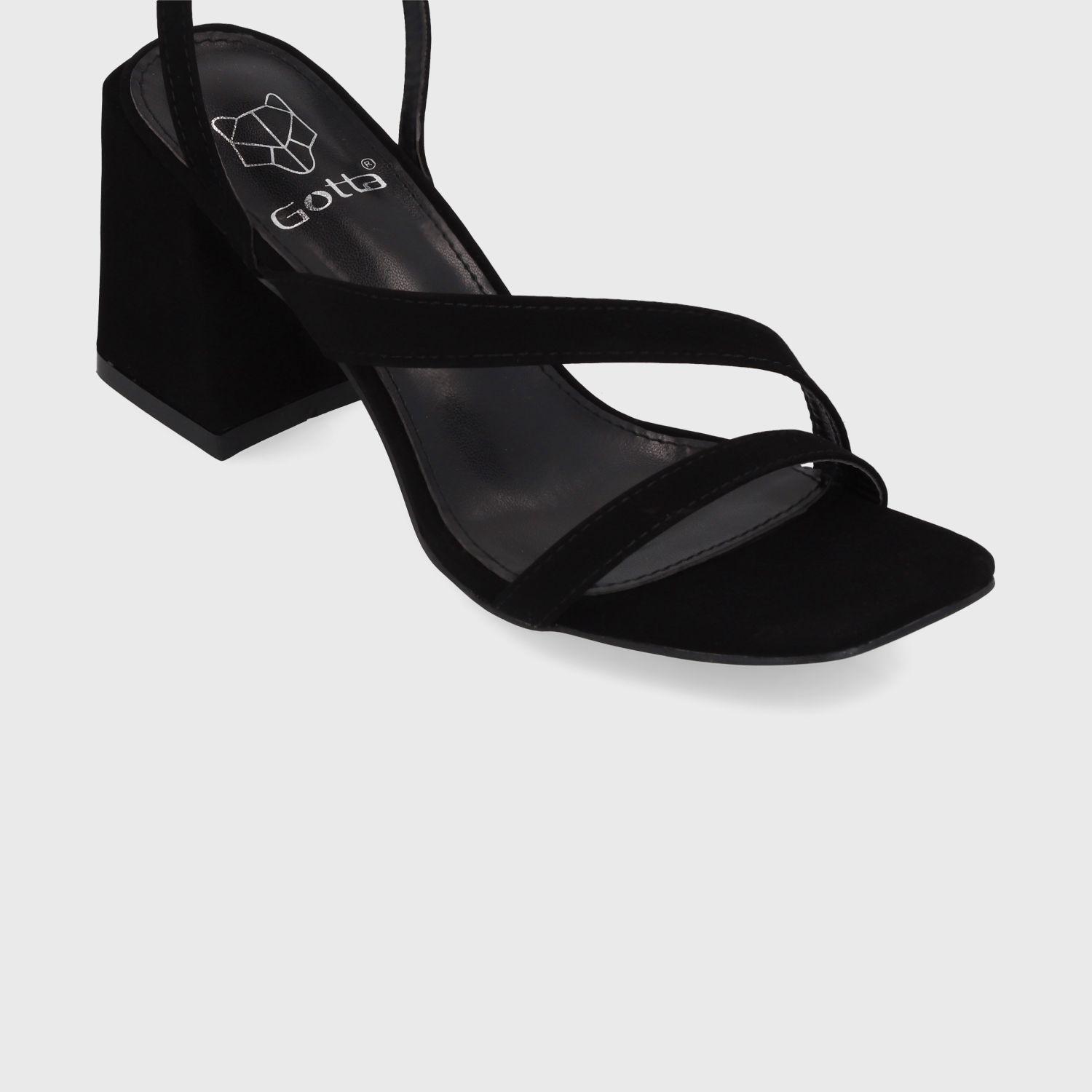 Sandalia Taco Negra Mujer 35132 Gotta-5