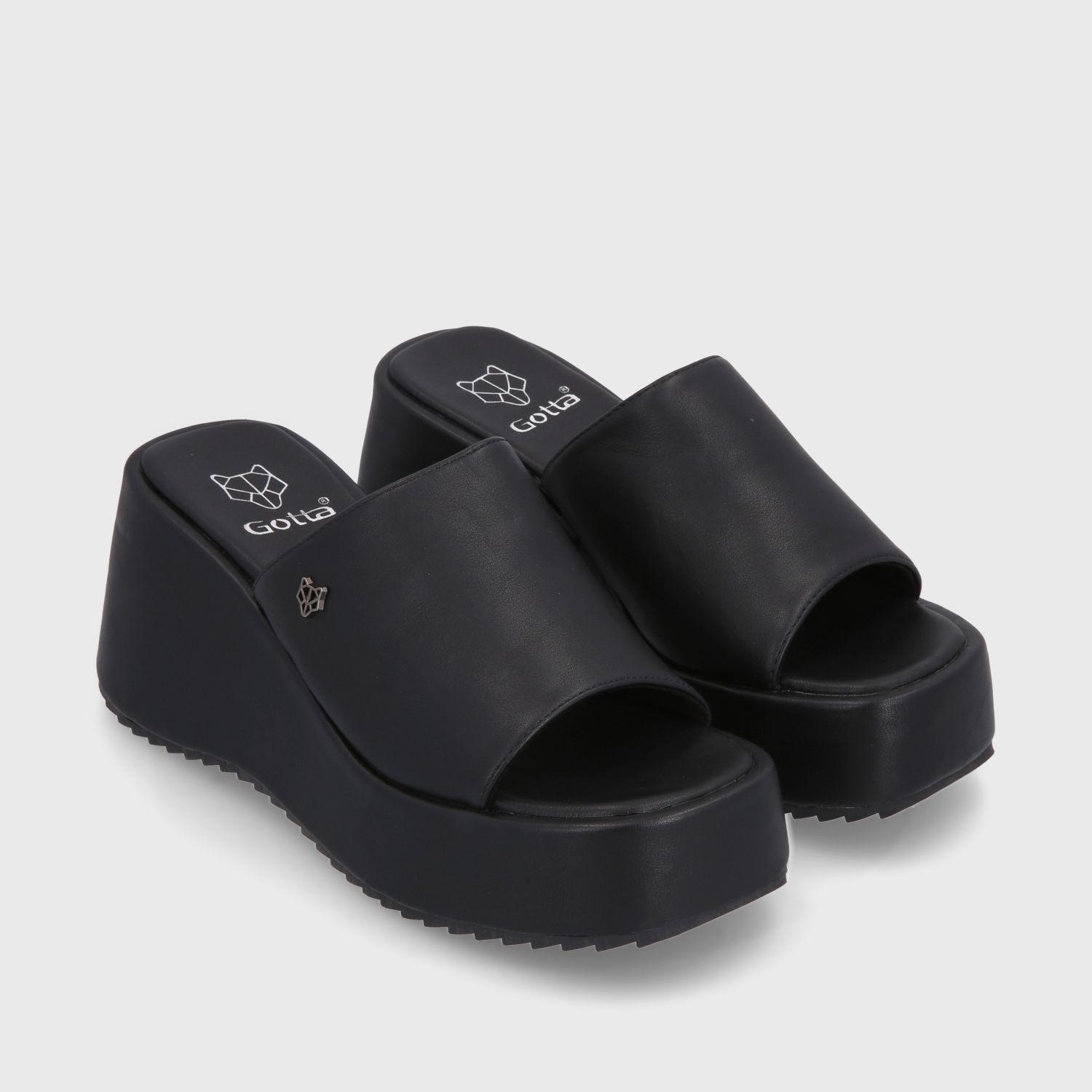 Sandalia Plataforma Negra Mujer 35240 Gotta-2