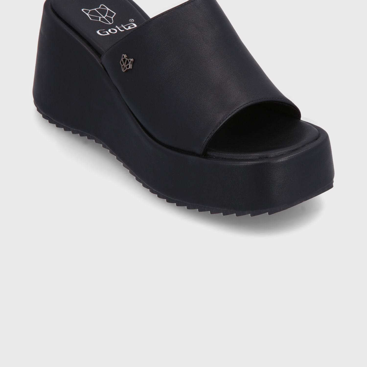 Sandalia Plataforma Negra Mujer 35240 Gotta-5