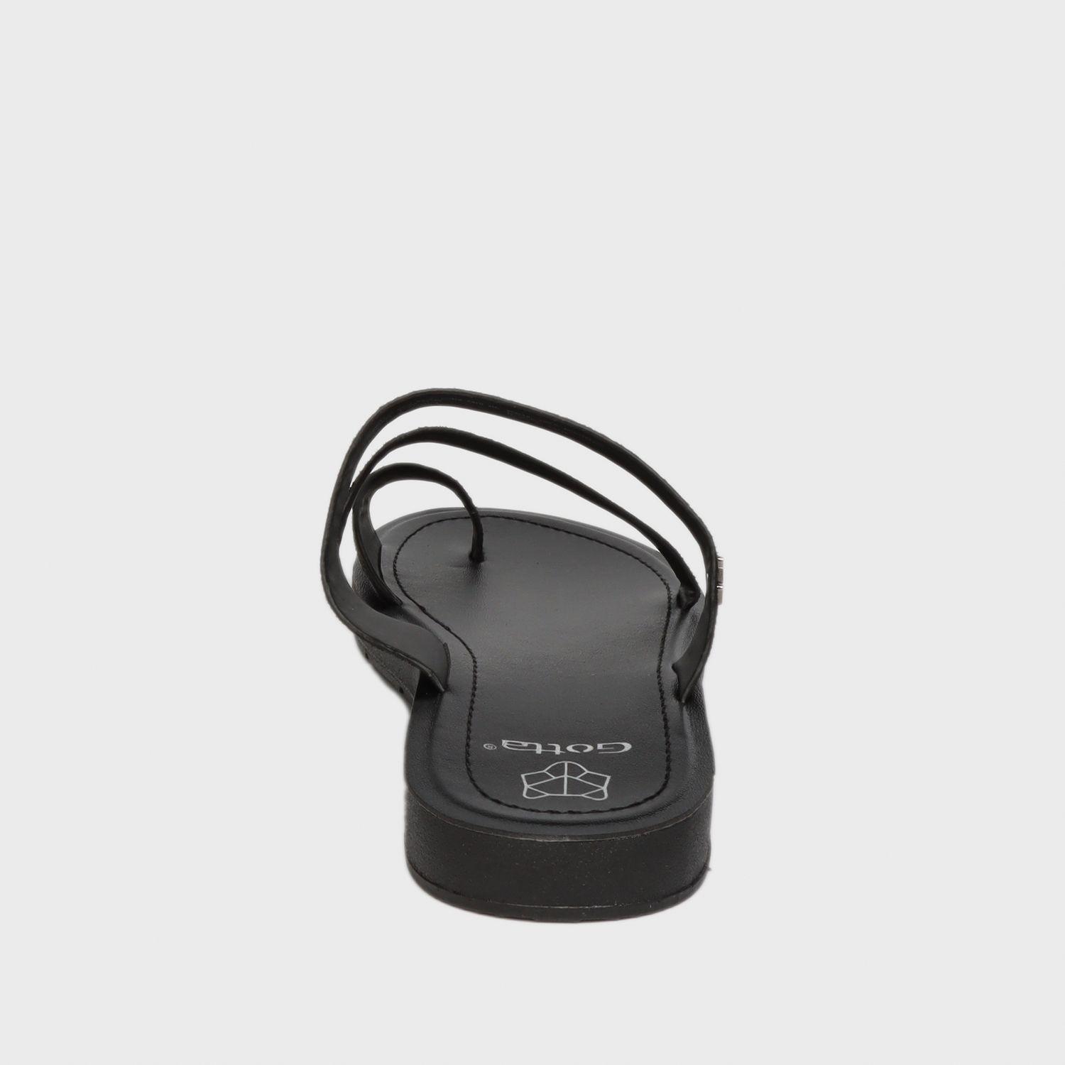 Sandalia Plana Negra Mujer 13252 Gotta-4