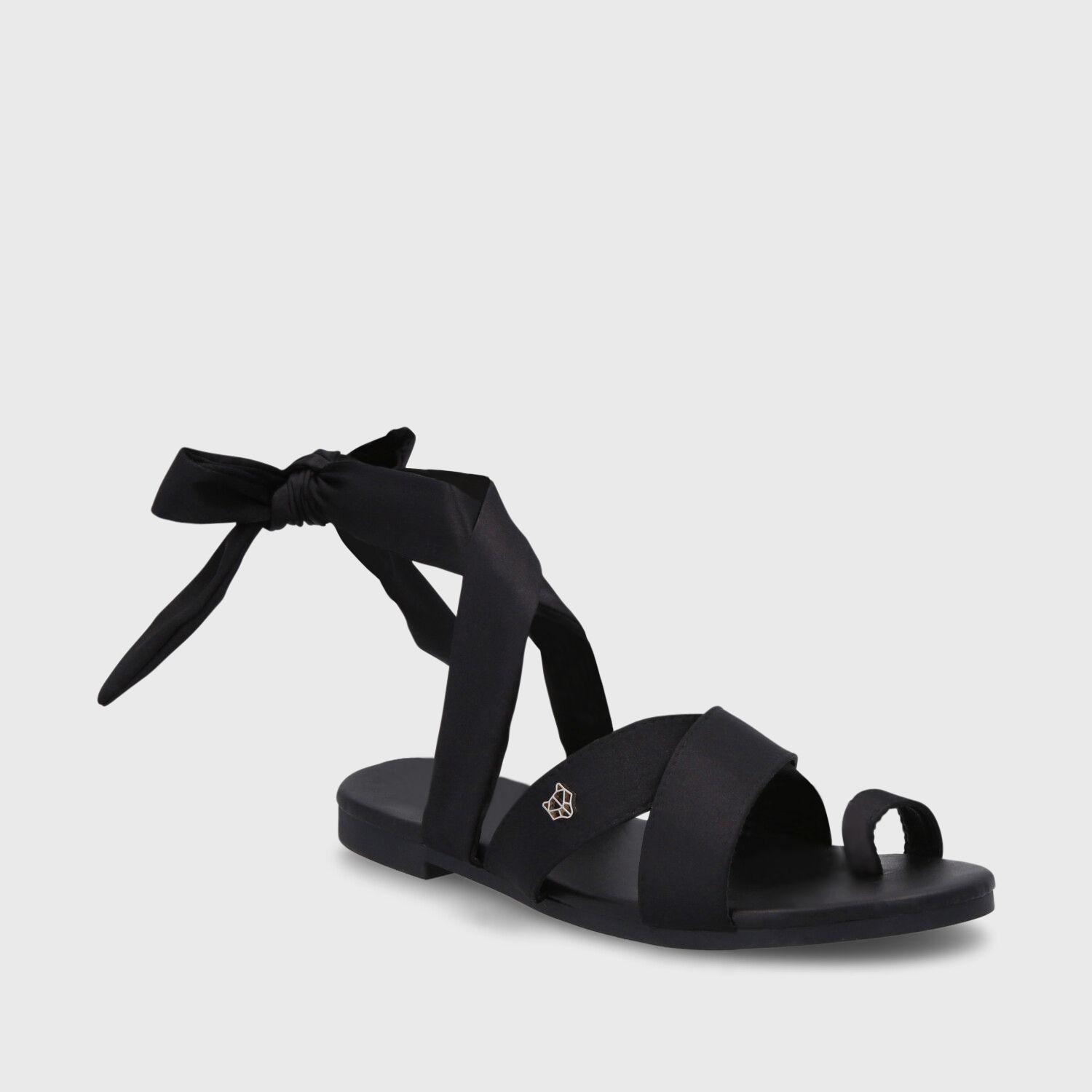 Sandalia Plana Negra Mujer 33712 Gotta-1