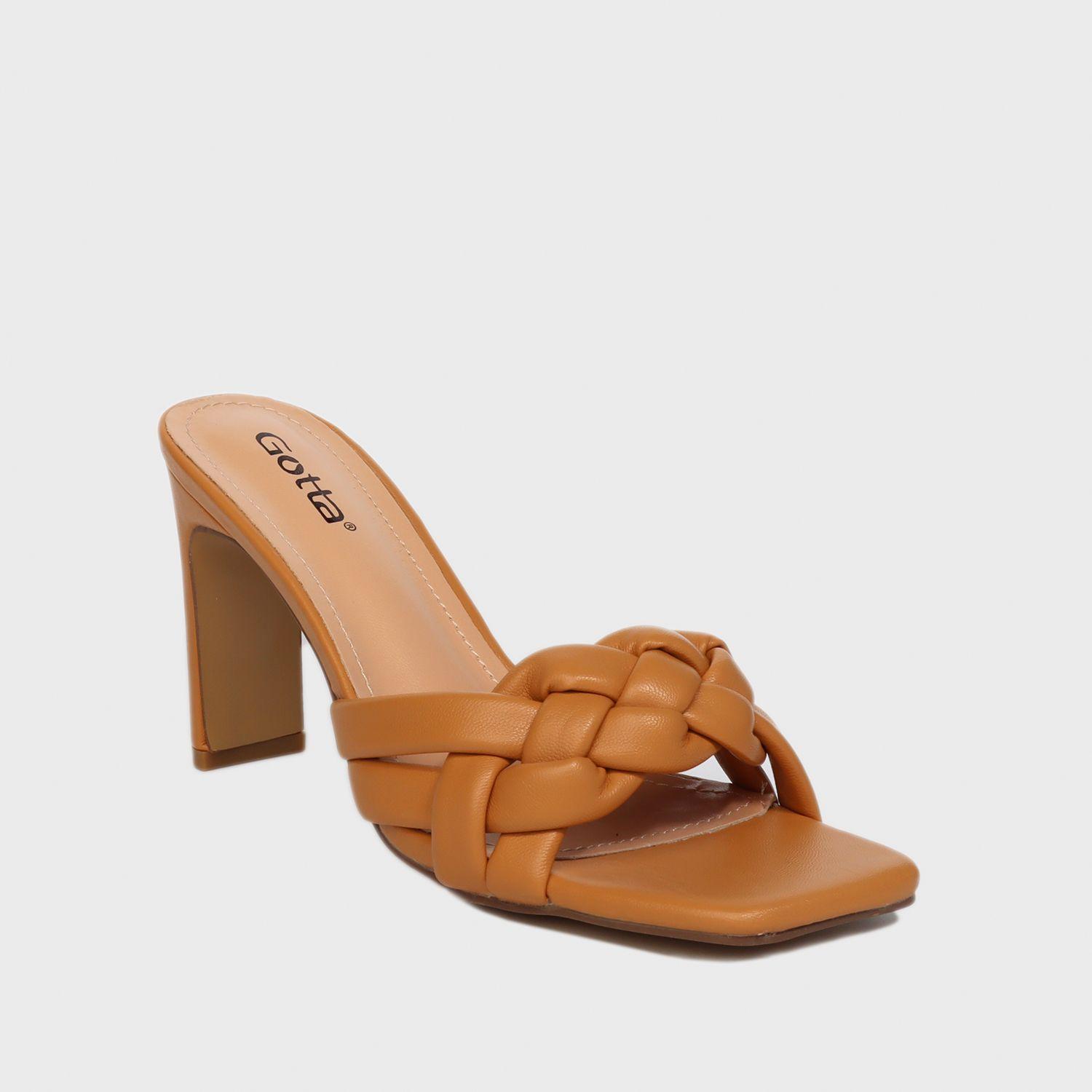 Sandalia Taco Camel Mujer 25701 Gotta-1