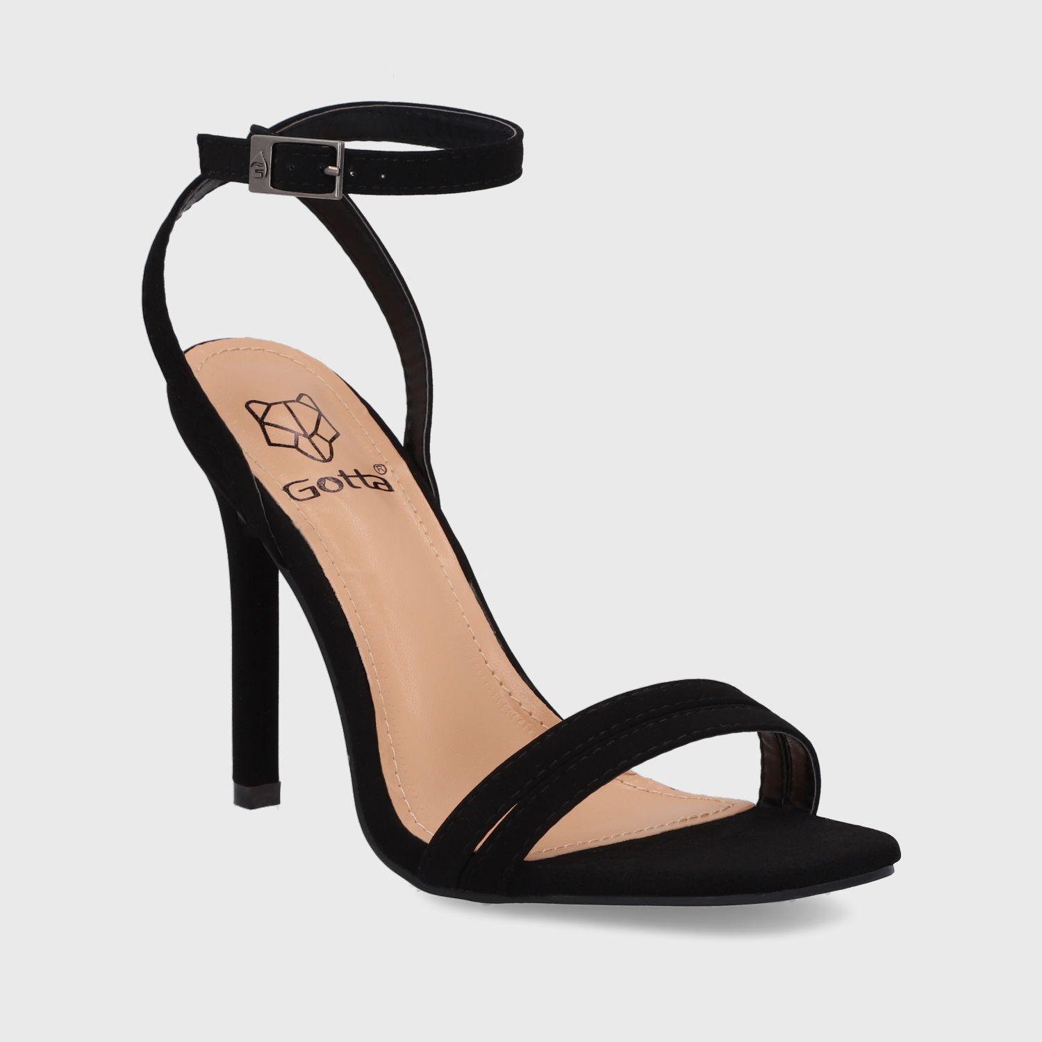 Sandalia Taco Negra Mujer 35152 Gotta-1