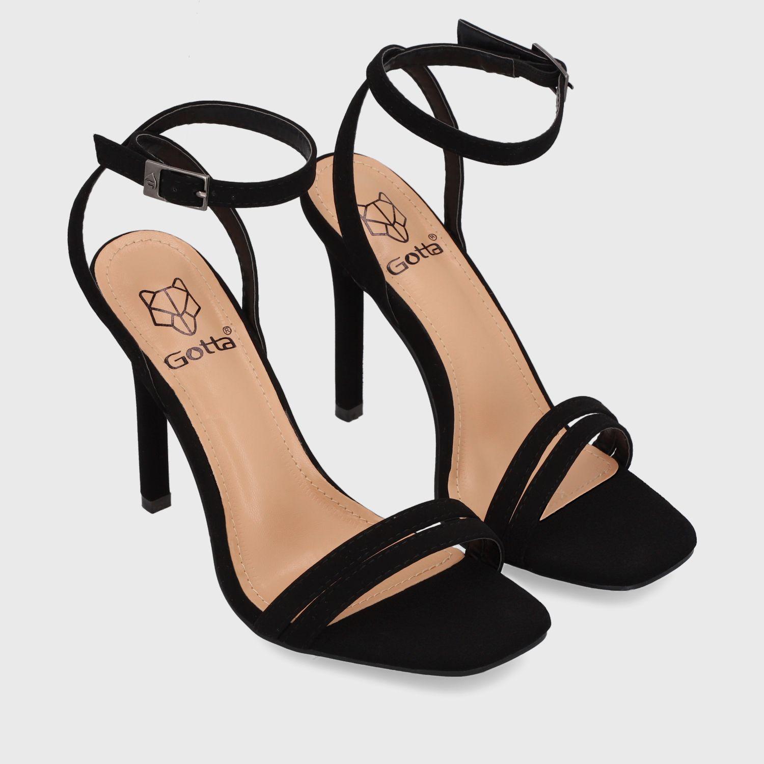 Sandalia Taco Negra Mujer 35152 Gotta-2