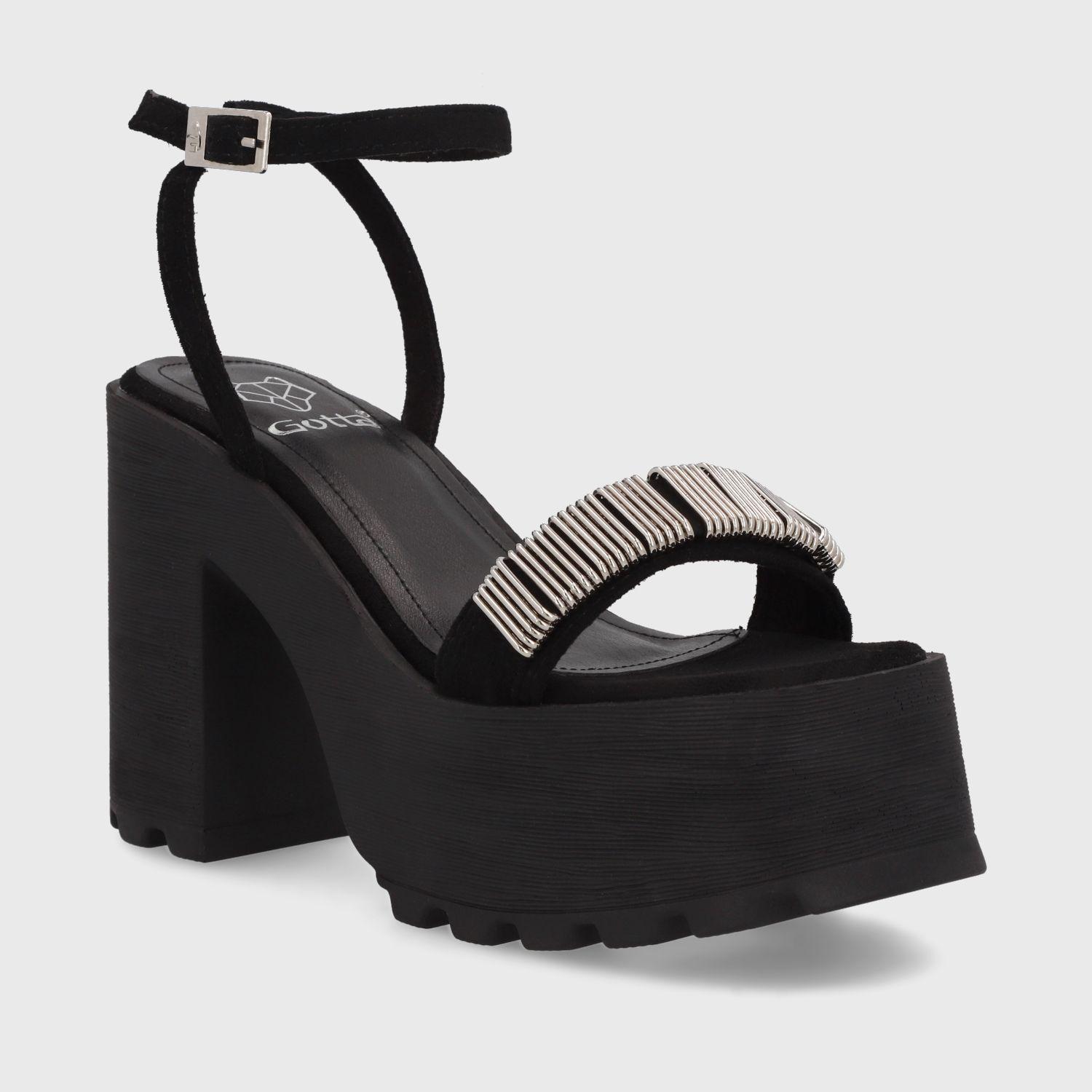 Sandalia Plataforma Negra Mujer 35281 Gotta-1