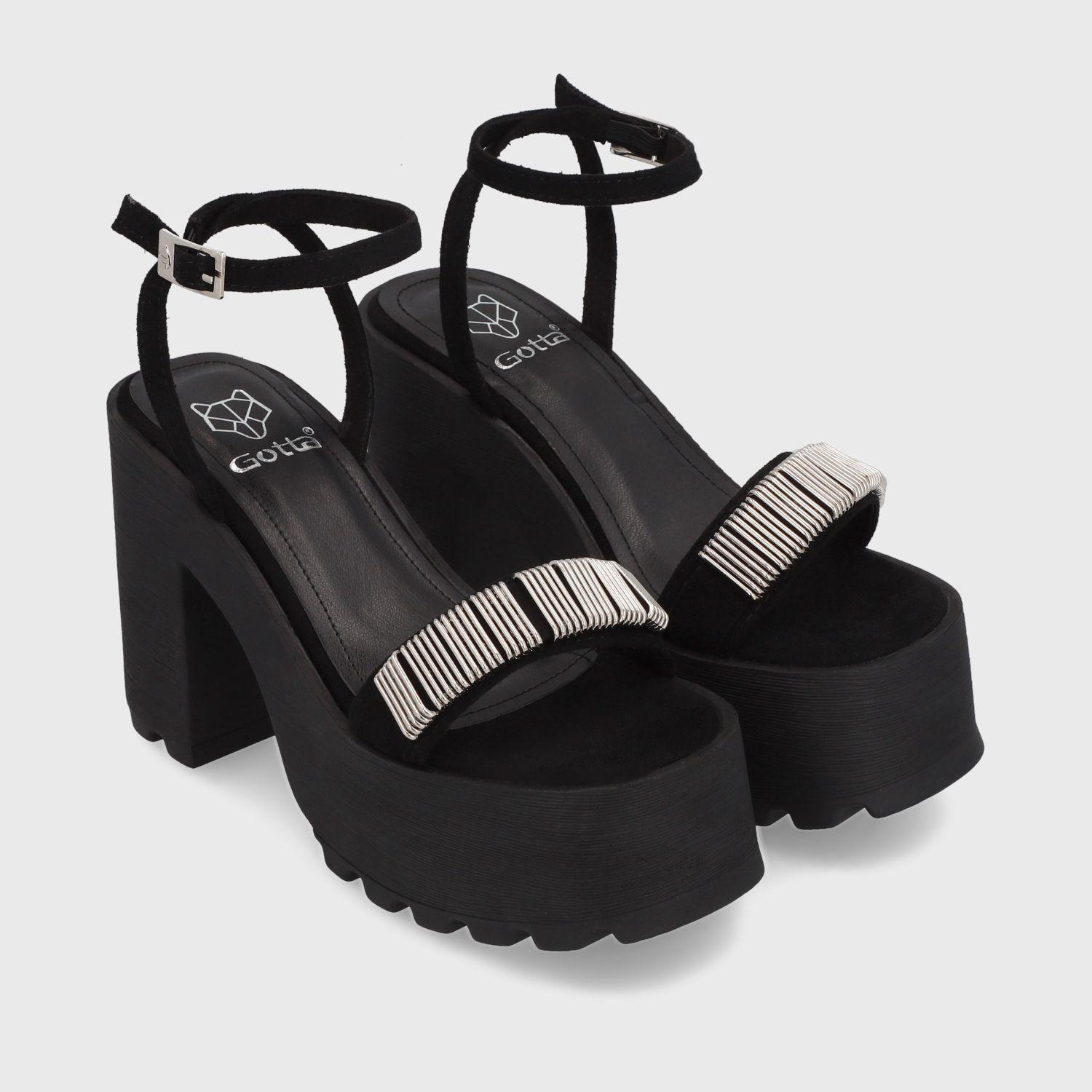 Sandalia Plataforma Negra Mujer 35281 Gotta-2