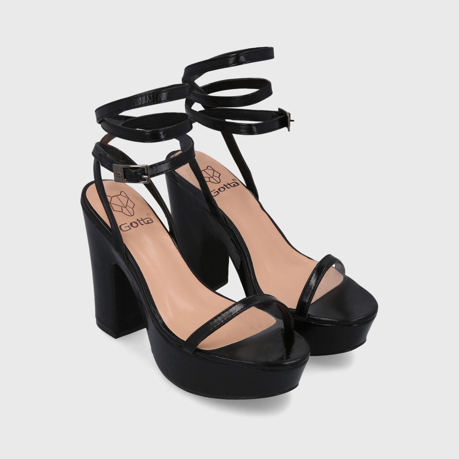 Sandalia Taco Negra Mujer 36132 Gotta-2